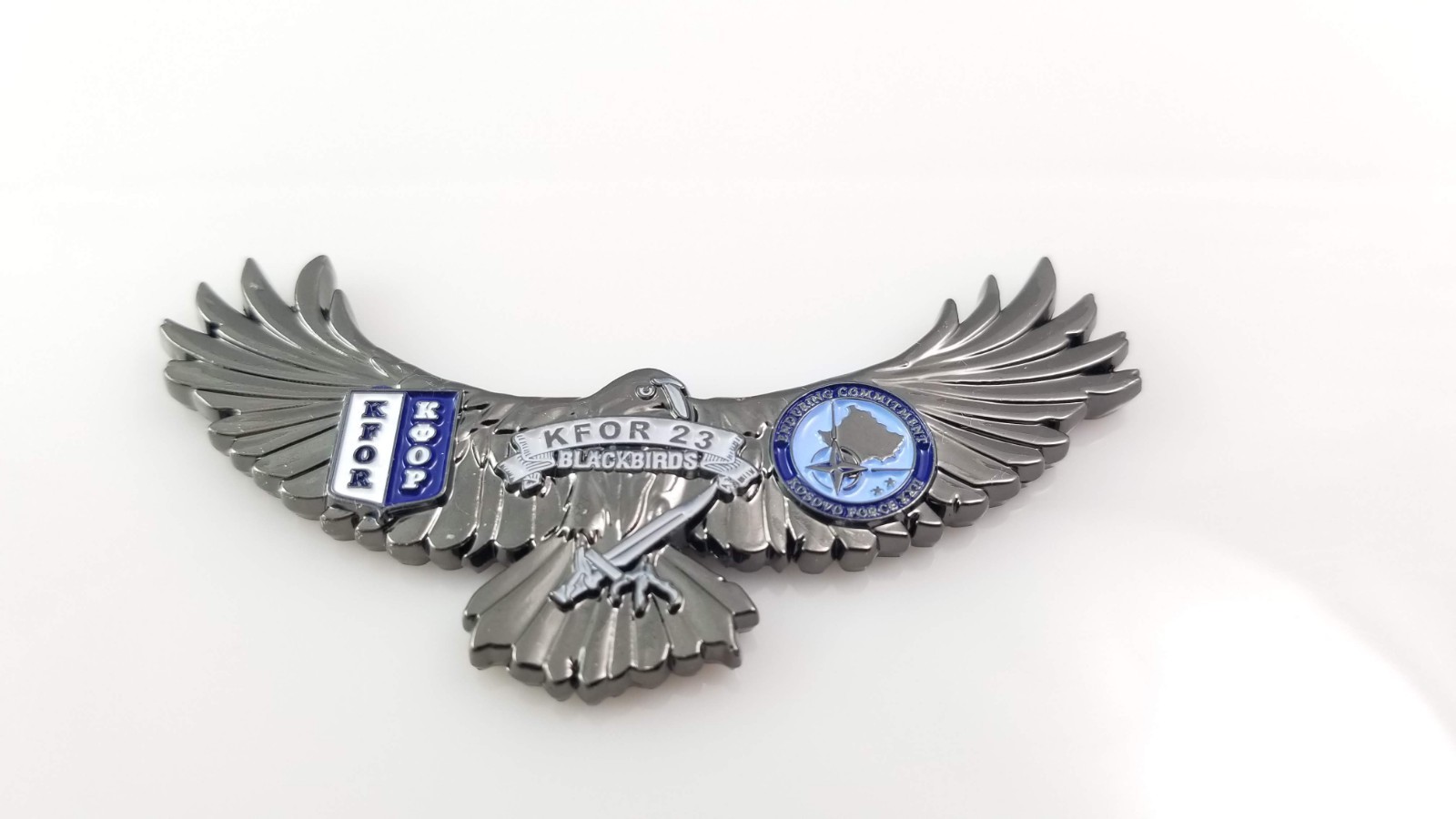 Arkansas NATO KFOR 23 Blackbirds Kosovo Force XII Challenge Coin 3" Wide