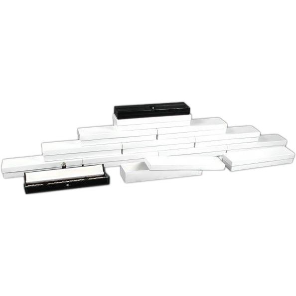 12 Bracelet Watch Boxes Black Leather Gift Case Display