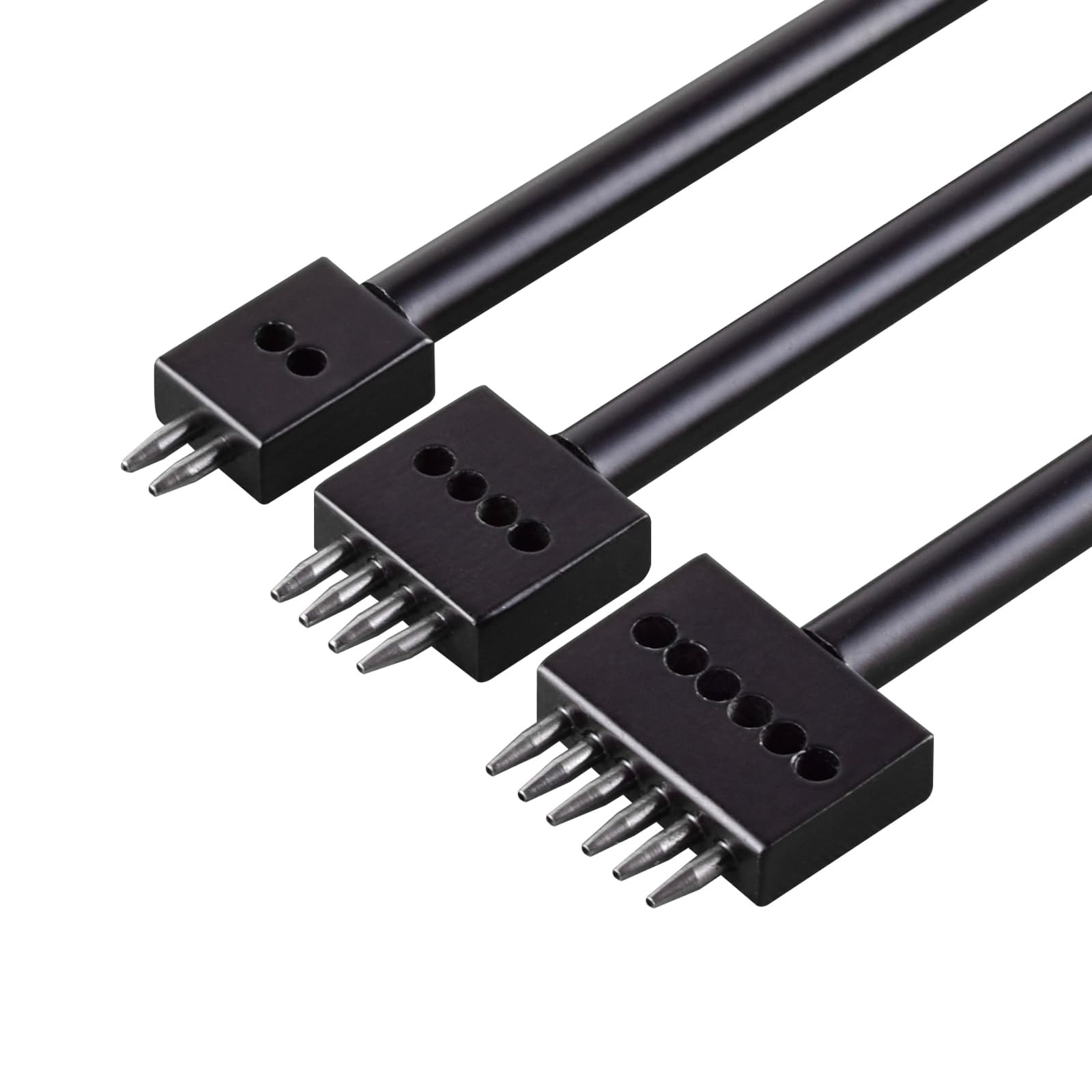 3Pcs Prong Punch Tool Set for Leather Crafts, 2/4/6 Prong Round Hole Tooth