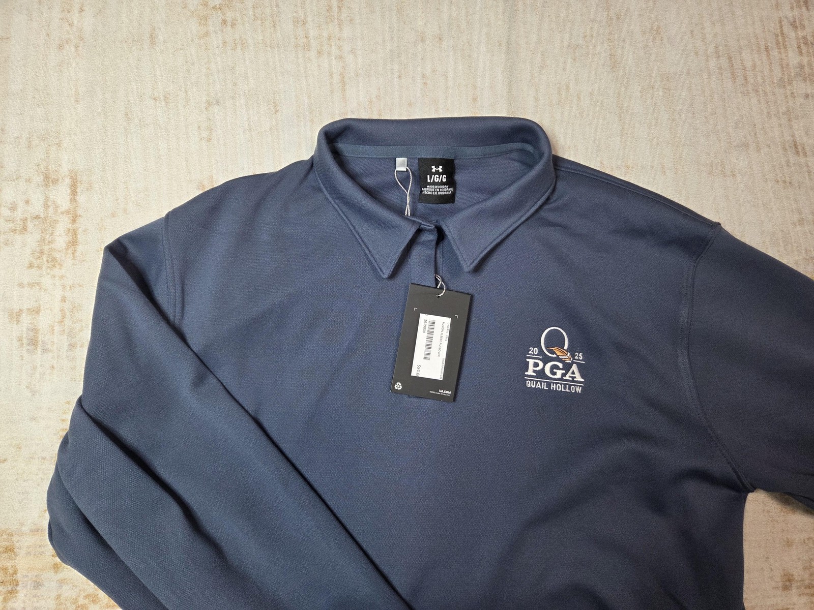 PGA Championship Quail Hollow Pullover Womens Large 1/4 Button Long Sleeve $94