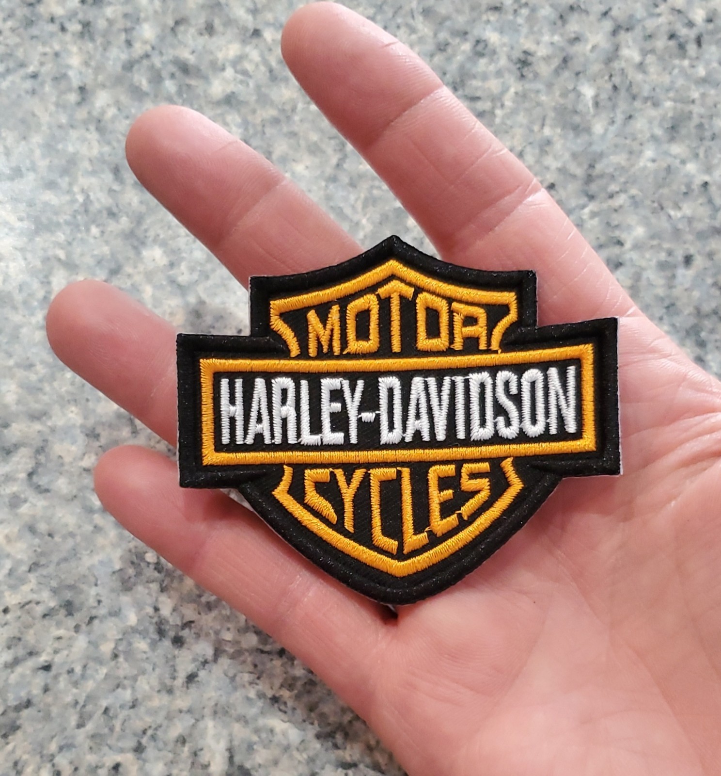 Harley Davidson Bar & Shield Patch Embroidered sew-on/Iron patch. 3"x2.75"