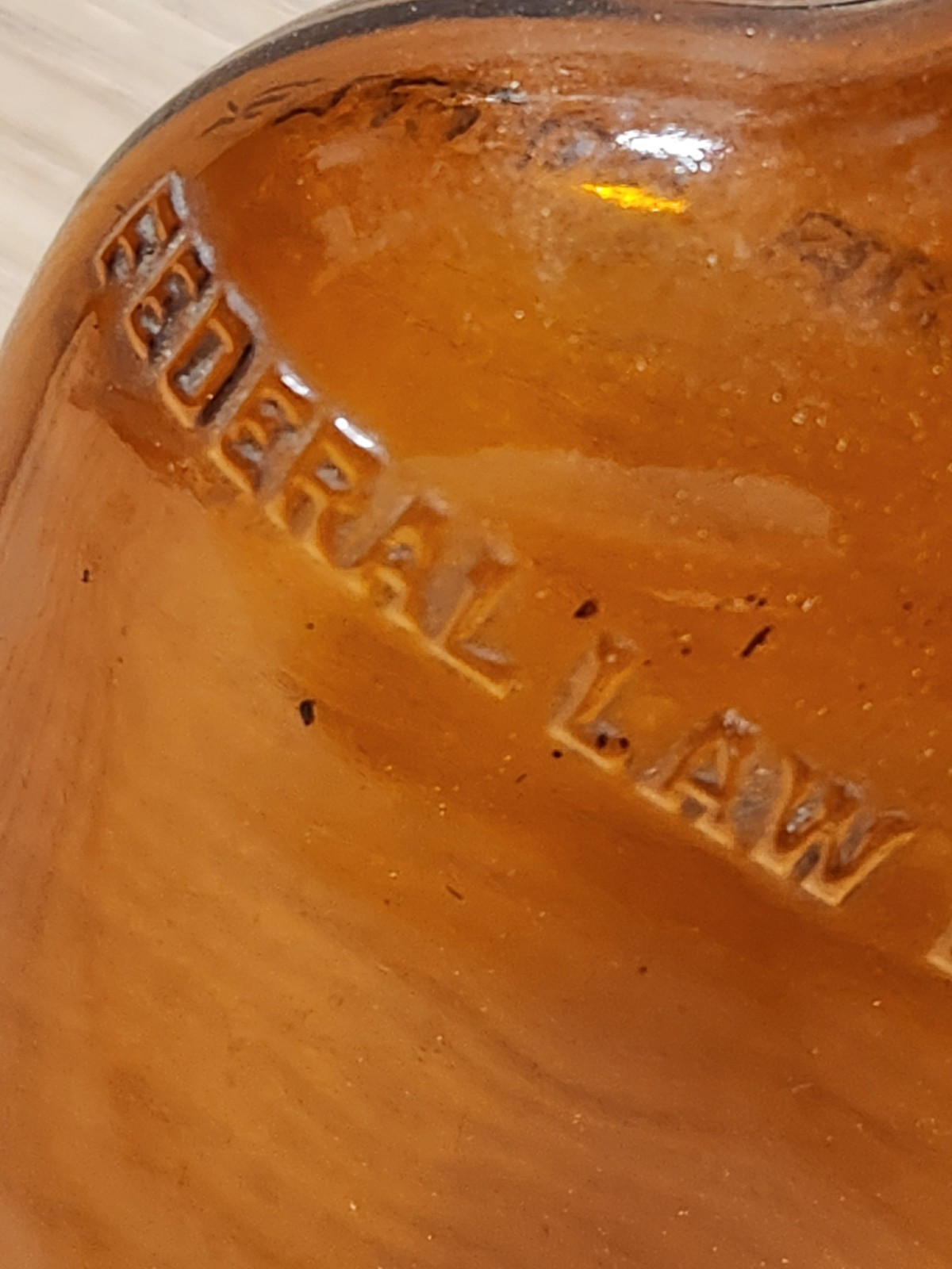 Vintage 1947 National Distillers Amber Flask Half Pint D-1 Code Original Cap
