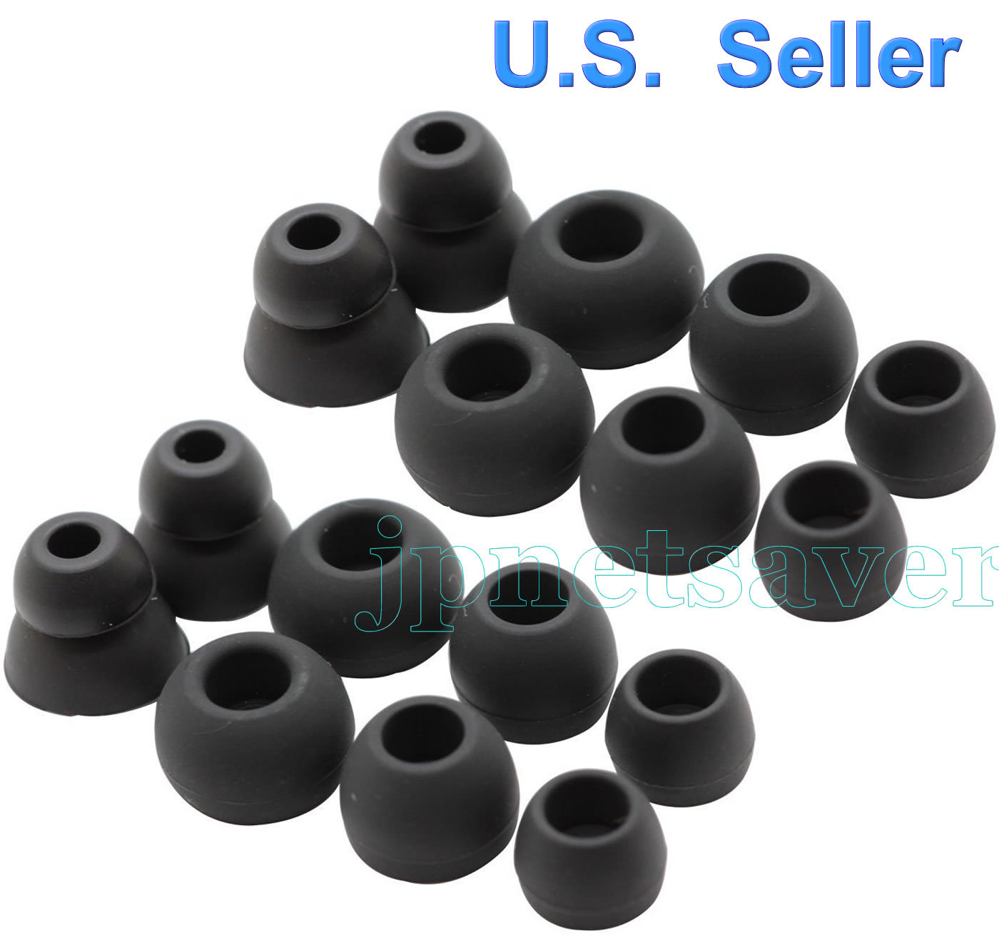 8 Pairs S/M/L, Cone Replacement Black Ear Gels for Monster Beats Powerbeats 2