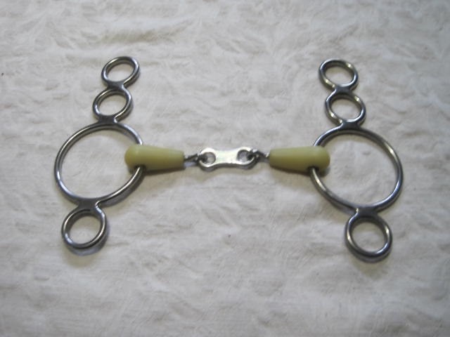 Happy Mouth Rubber  4- Ring Elevator  French Link Snaffle 5''Horse Bit