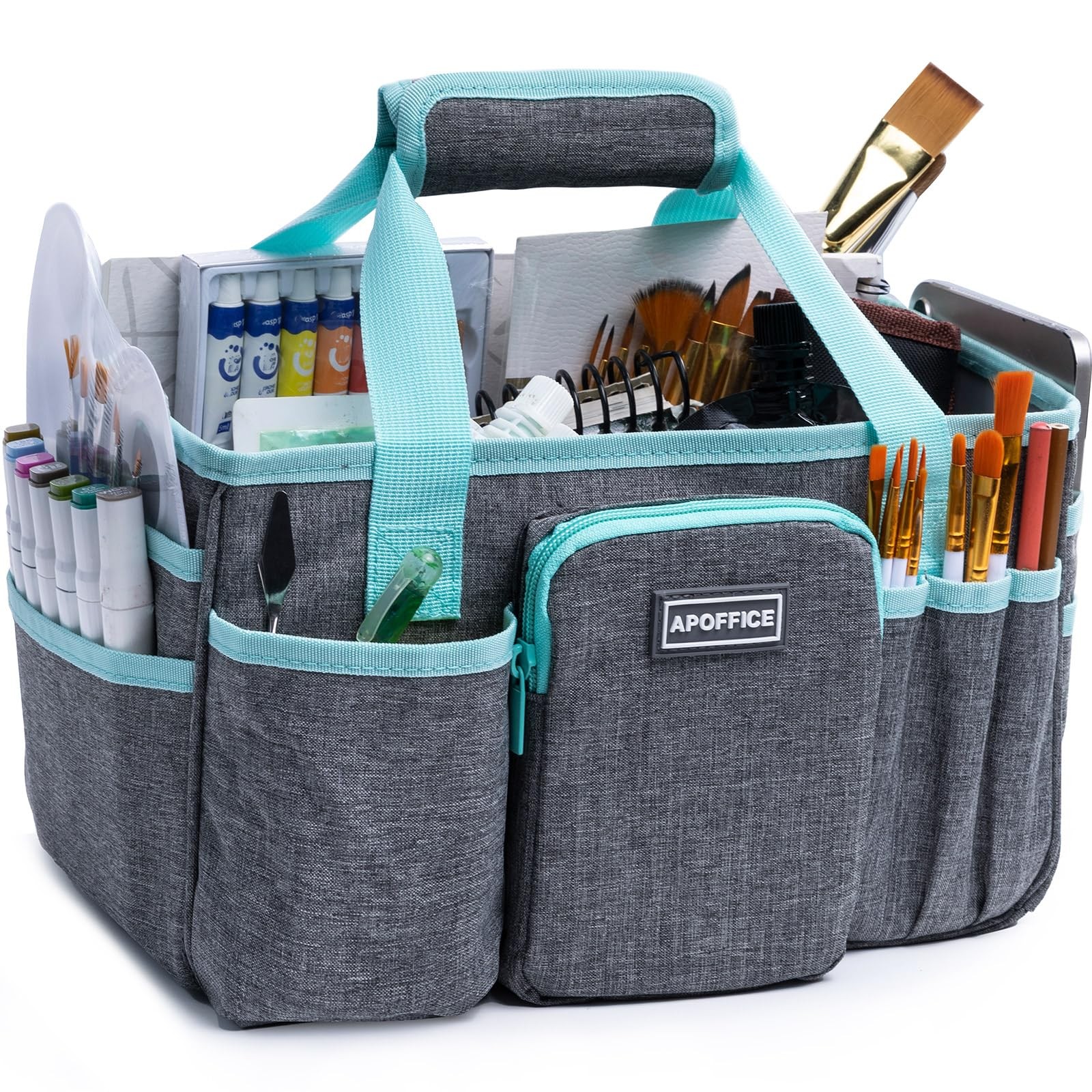 Art Supply Organizer Tote Bag – Craft Caddy with Handle, Utility Storage Tote...
