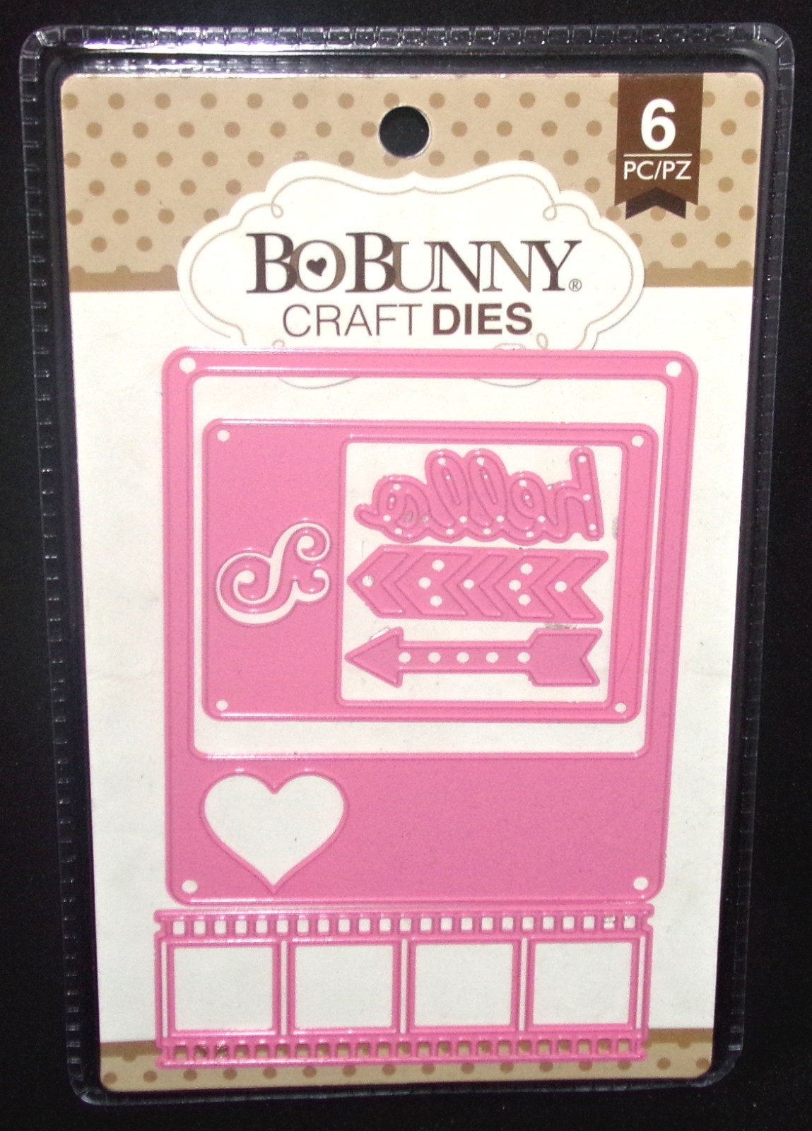 Selfie Die Set Photo Themed w/Frames Bo Bunny Metal Cute Pink Color 6pcs All New