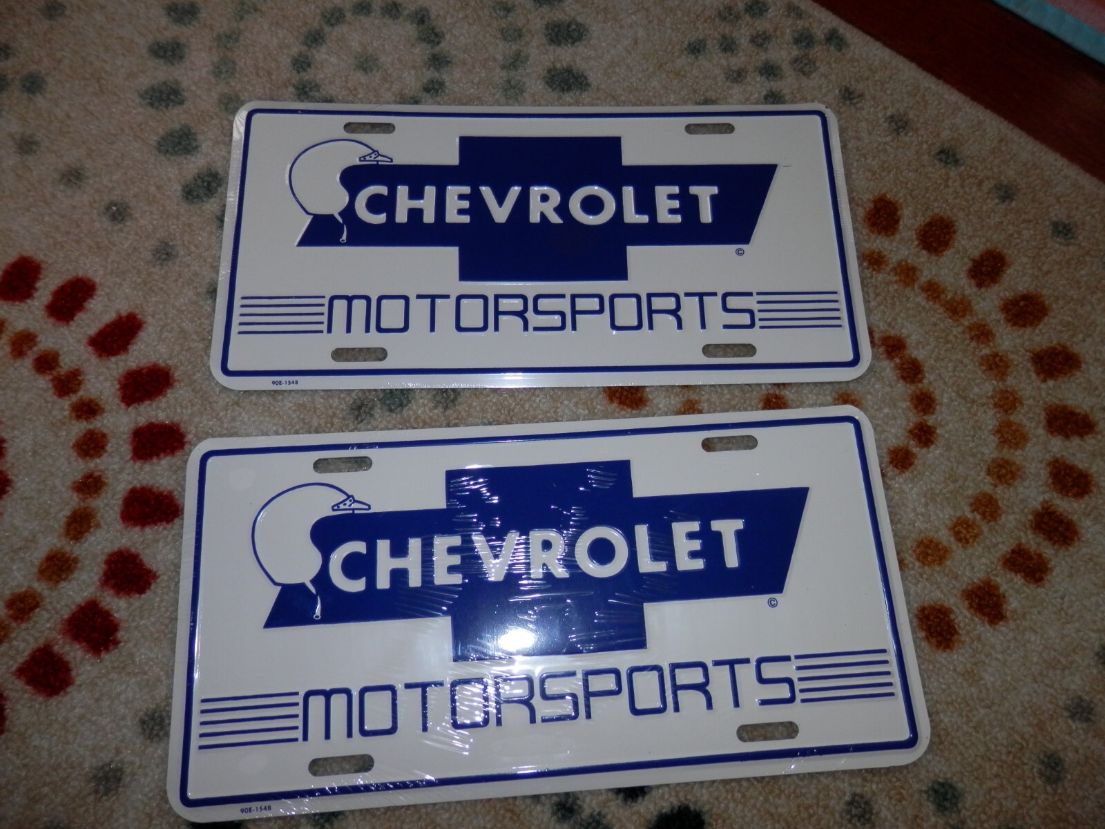 Chevrolet Motorsports License plate lot of 2, NEW VTG about 20 yrs old, Chevy