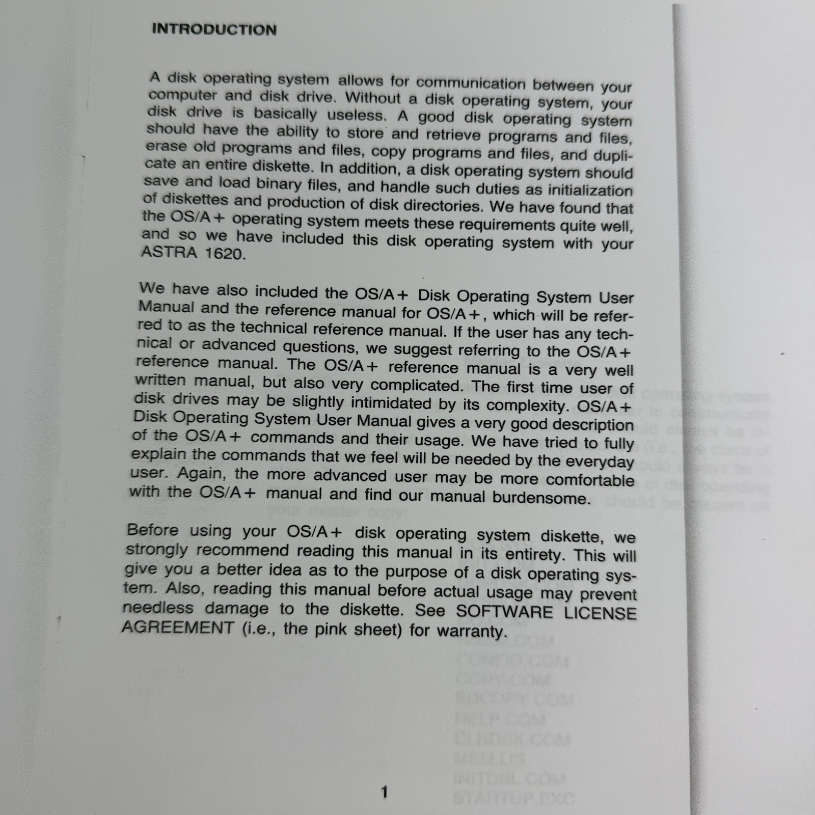 Astra 1620 Dual Disk Drive User Manual Instructions Getting Started Vintage