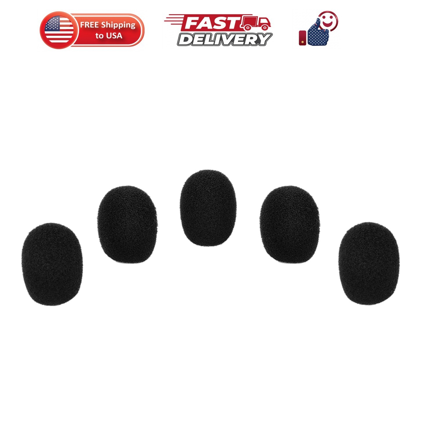 5 Pack Mini Lapel Headset Microphone Windscreen Foam Cover, Black | Mic Muffl...