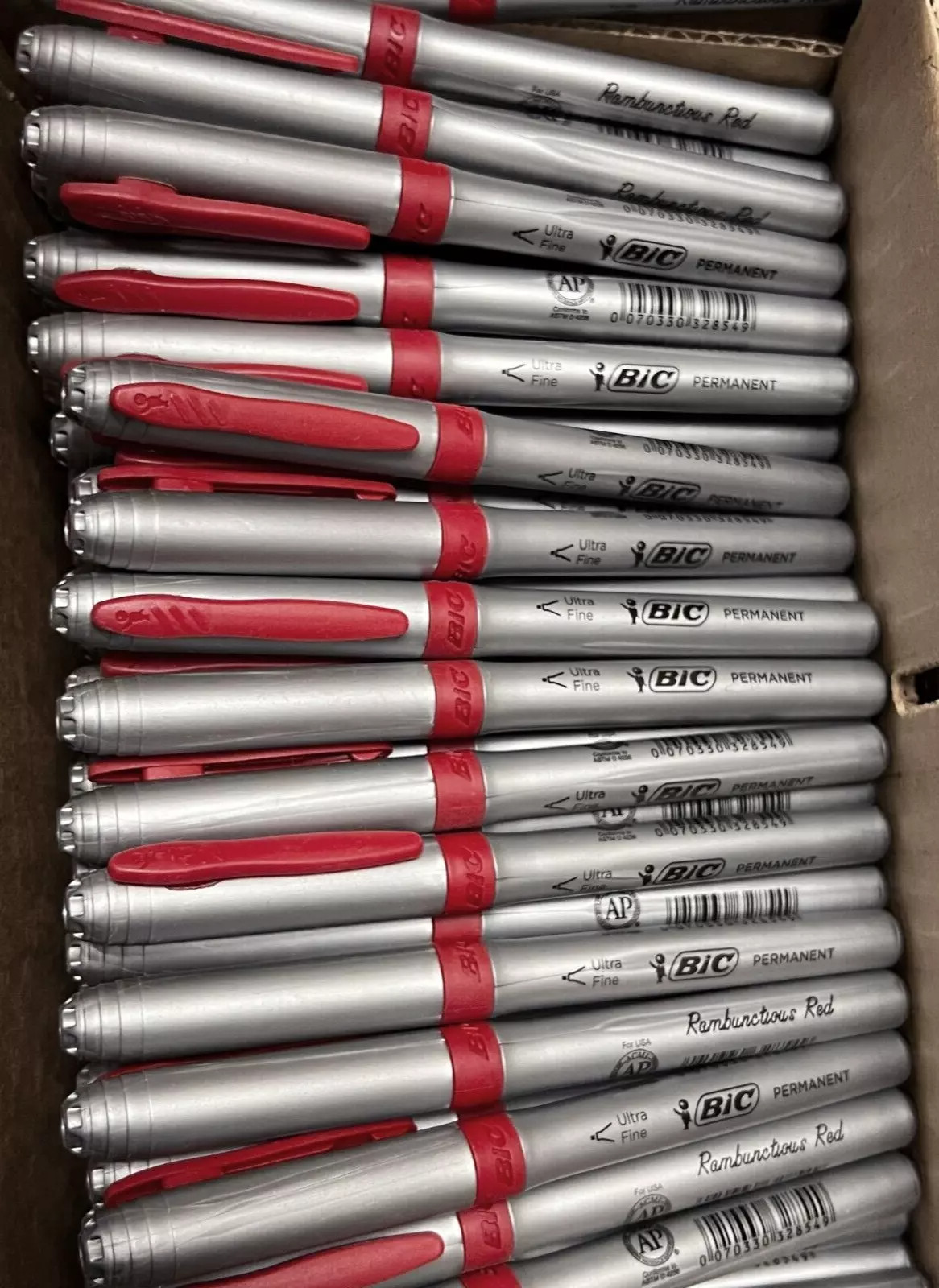 25 BIC Intensity Marker ULTRA FINE Tip RAMBUNCTIOUS RED Markers NEW