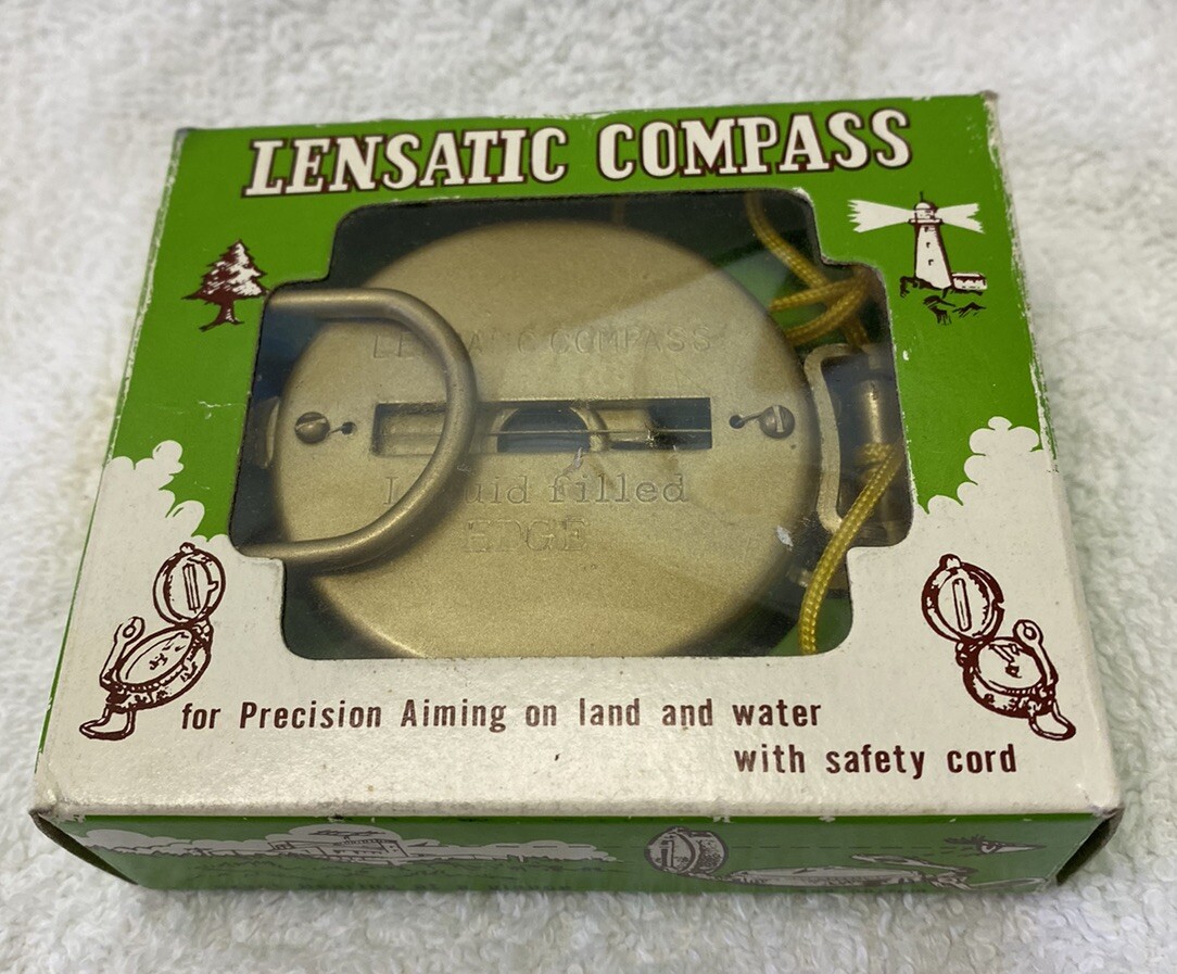 Lensatic Compass Model 14-829 With Box Excellent Condition & Box
