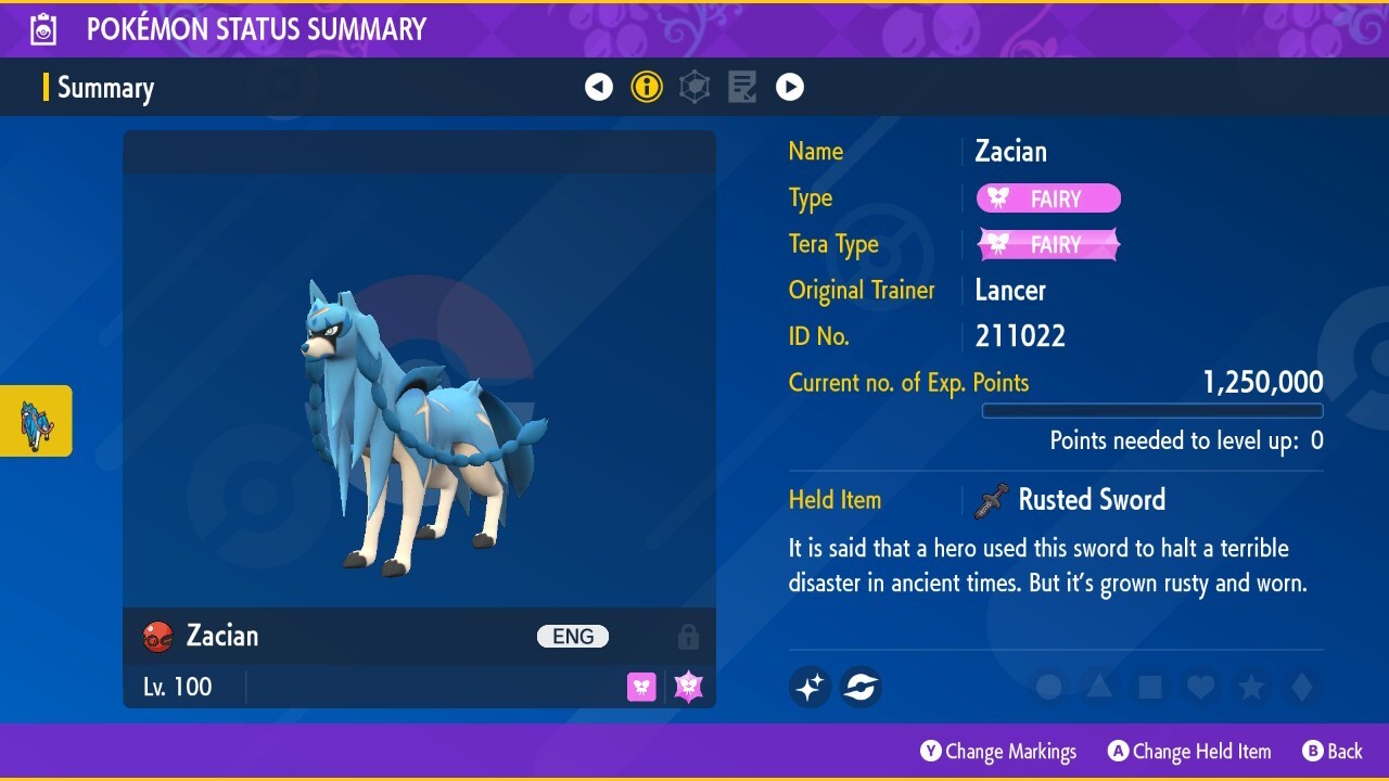 ☆ Pokemon Mystery Gift Event Shiny Zacian Untouched ☆ Fast Delivery ☆