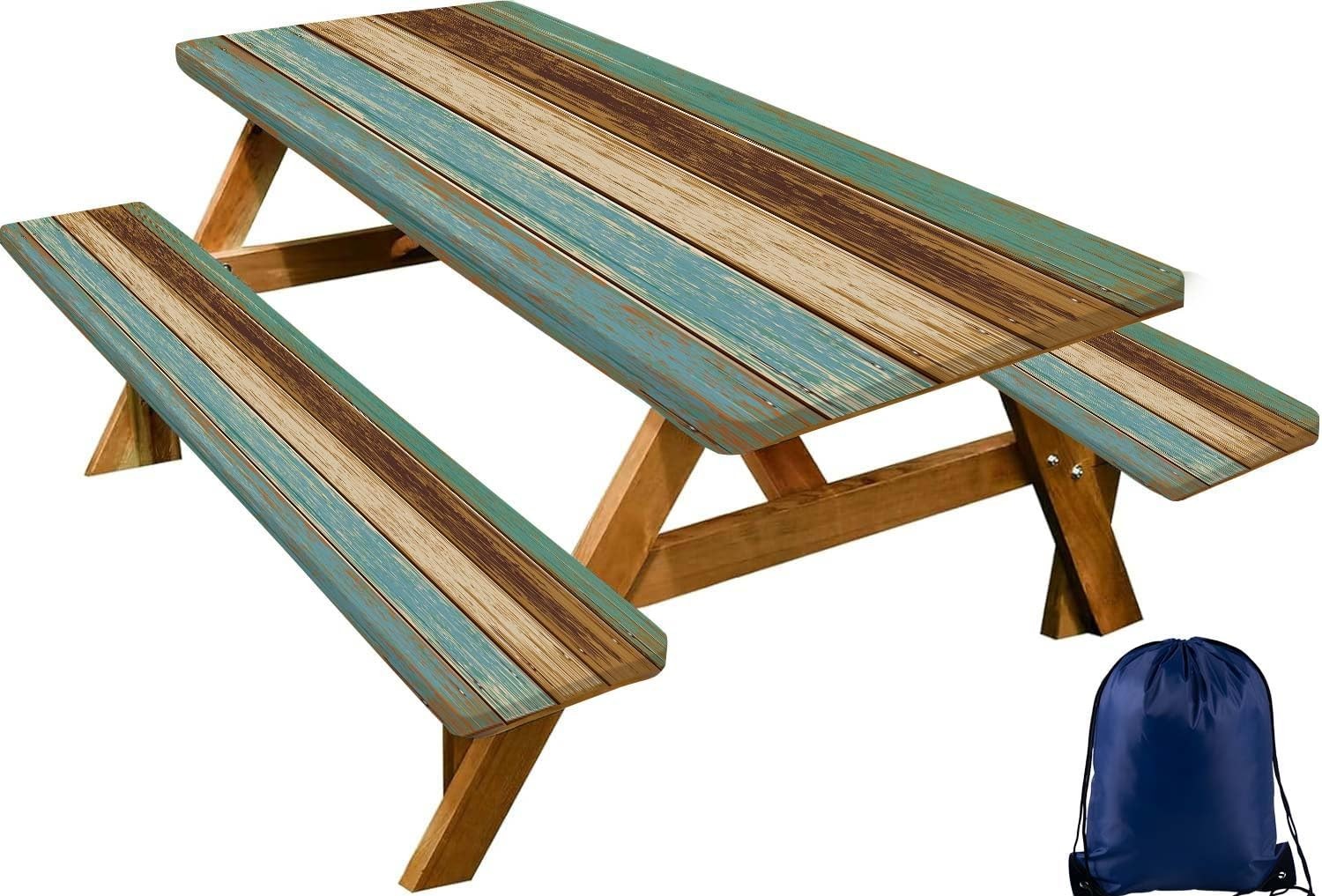 Picnic Table Cover with Bench Covers 6ft - Elastic Scratch-Resistant Waterproof