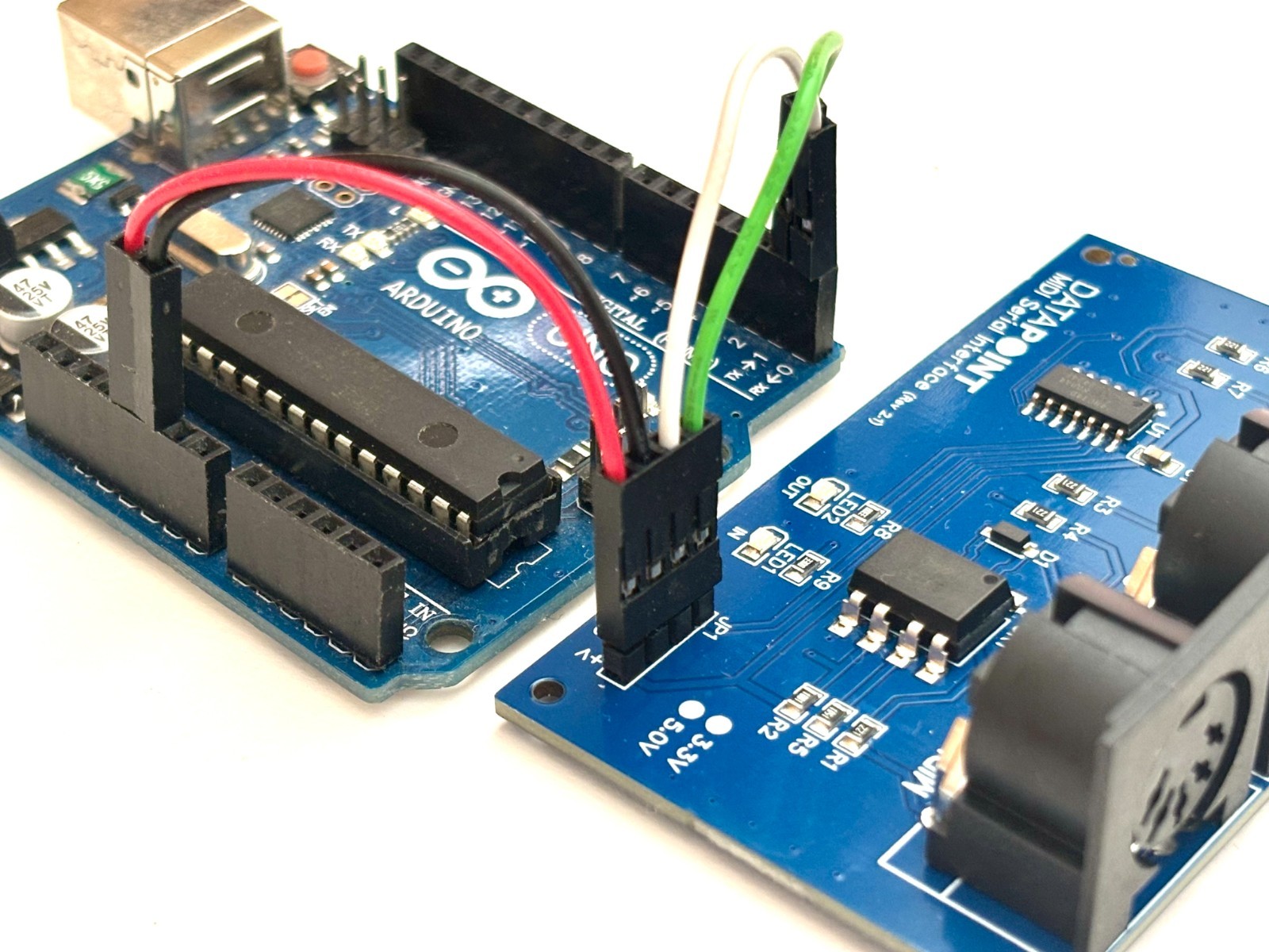 MIDI Serial Interface (5v) (with Thru & LED indicators)