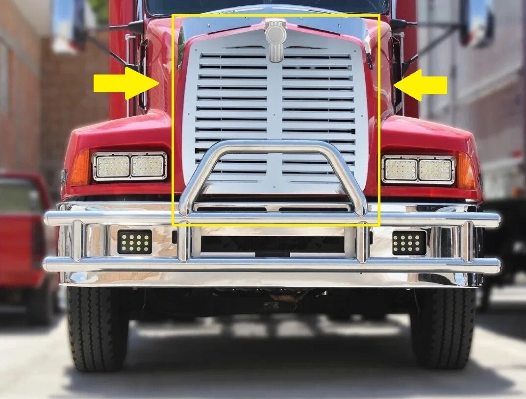 Kenworth T600 Grill Grille with Horizontal Bars Stainless Steel