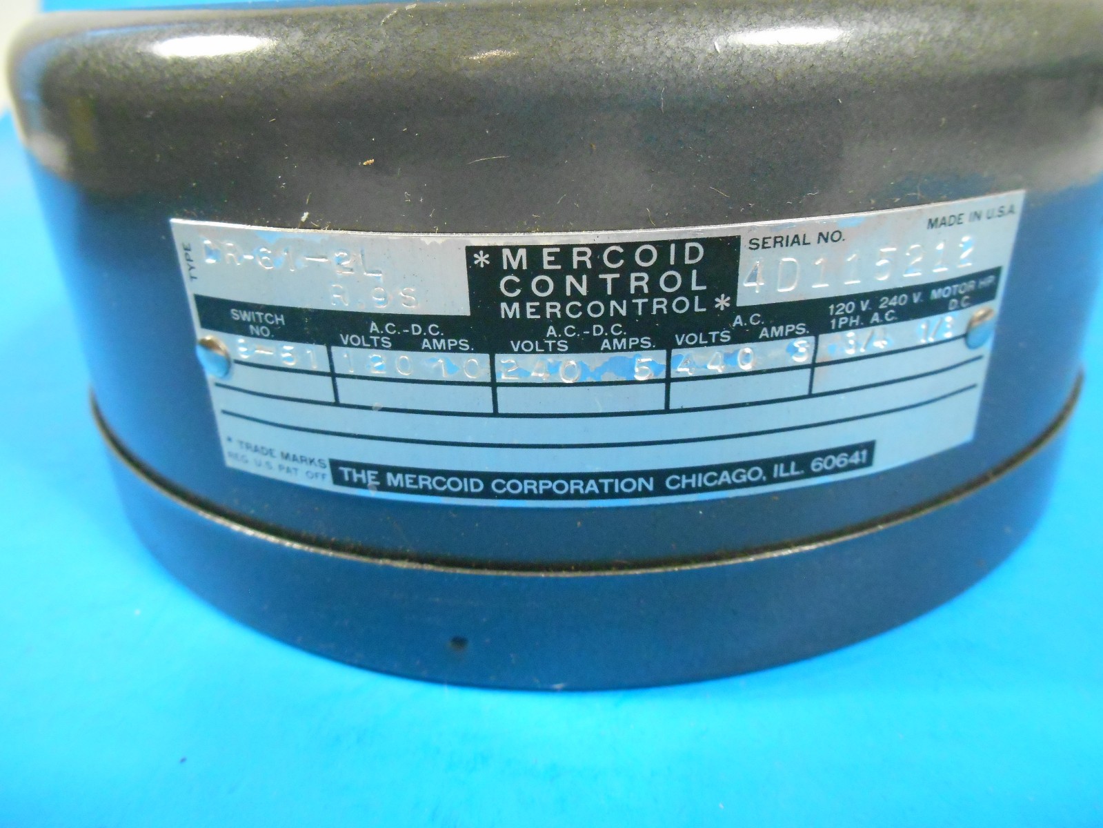 Mercoid Pressure Control Switch DR-61-21 R96