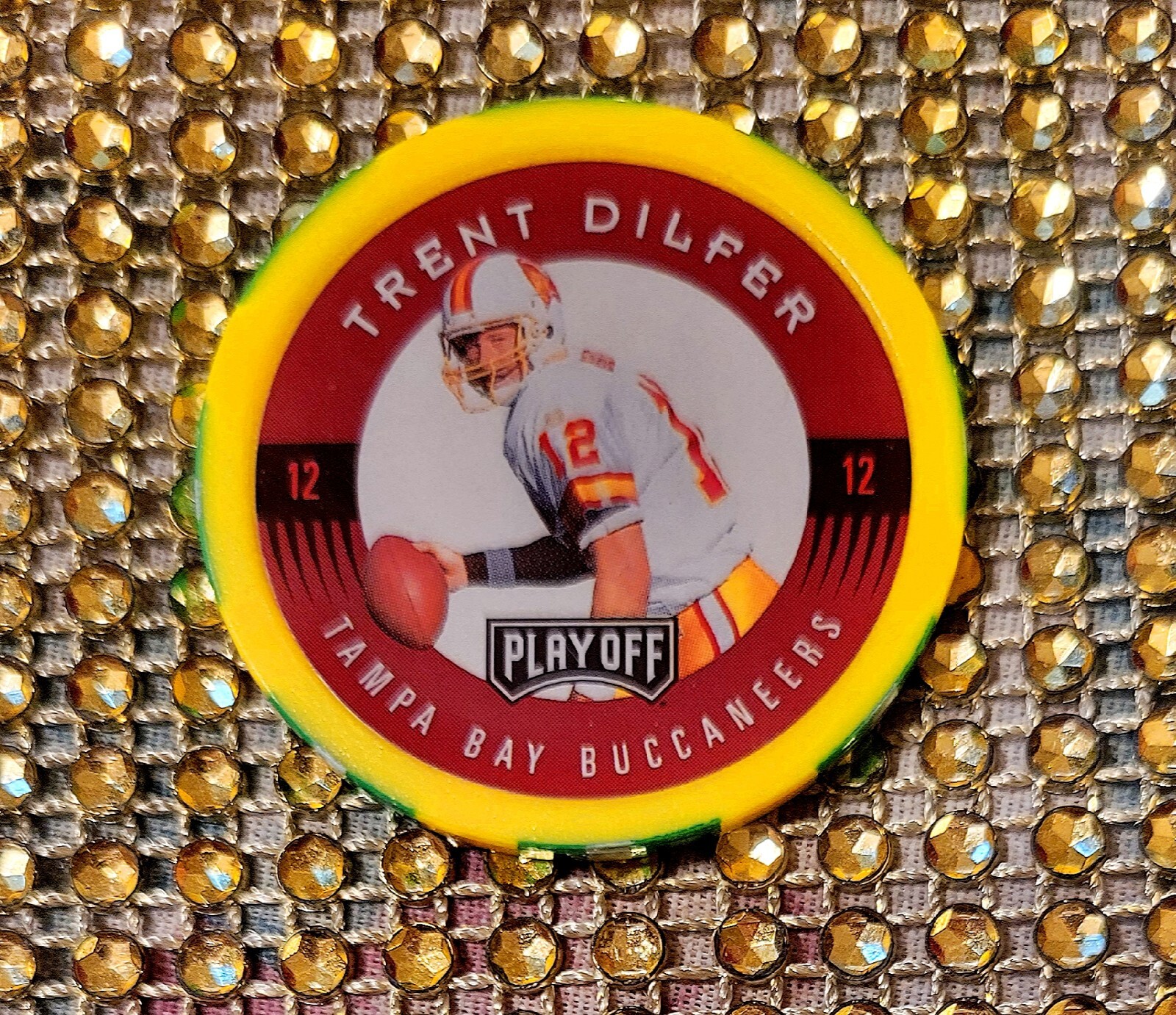 NFL Playoff 1997 Trent Dilfer CHIP SHOTS YELLOW #12 MINT‼️ Tampa Bay Buccaneers