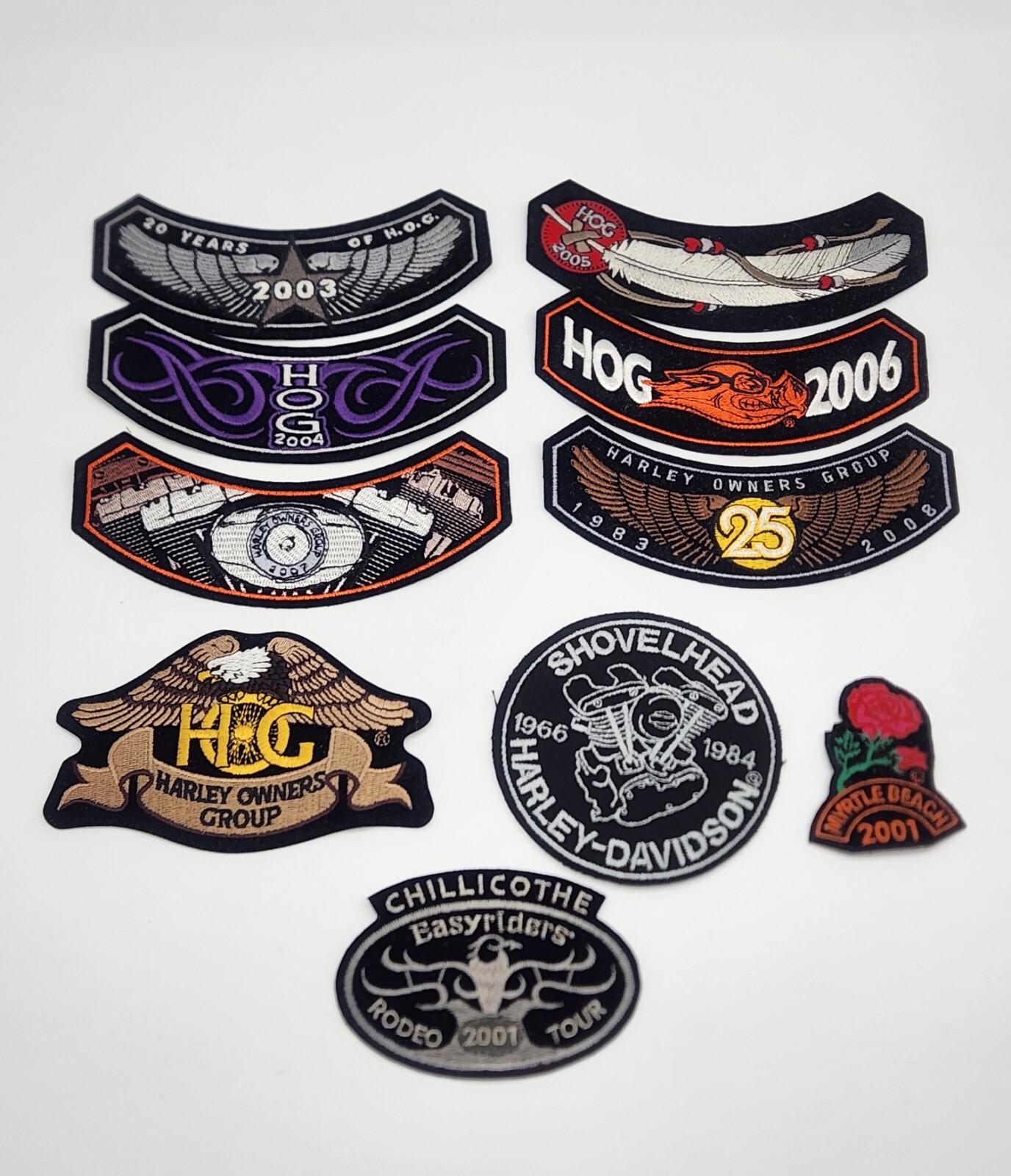 Harley Owners Group HOG Collectible Patches Lot Of 10 - various years (2000s)