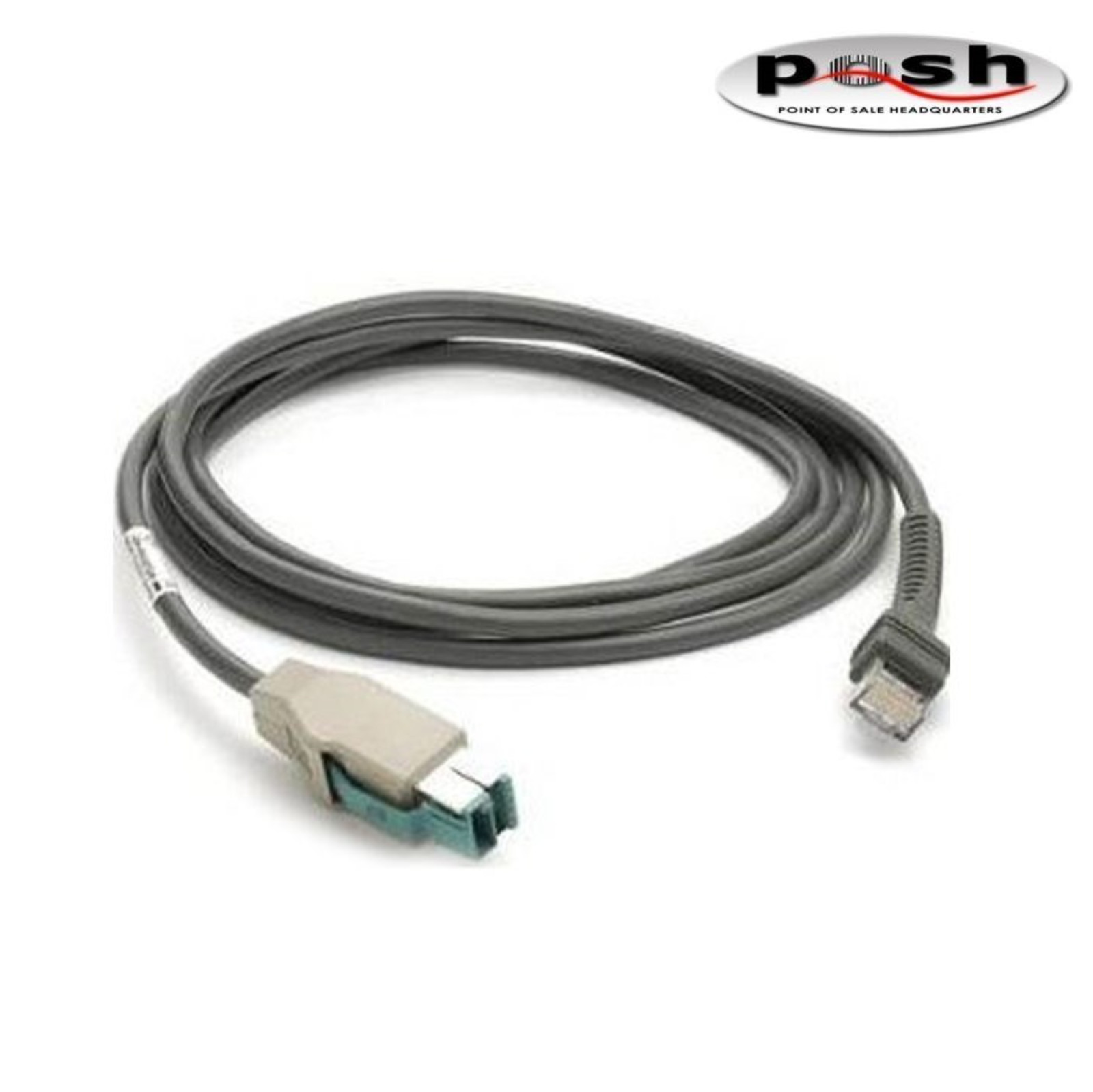 NEW Zebra CBA-U23-S07ZBR Shielded USB PowerPlus Cable 7ft 12V Scanner Cable