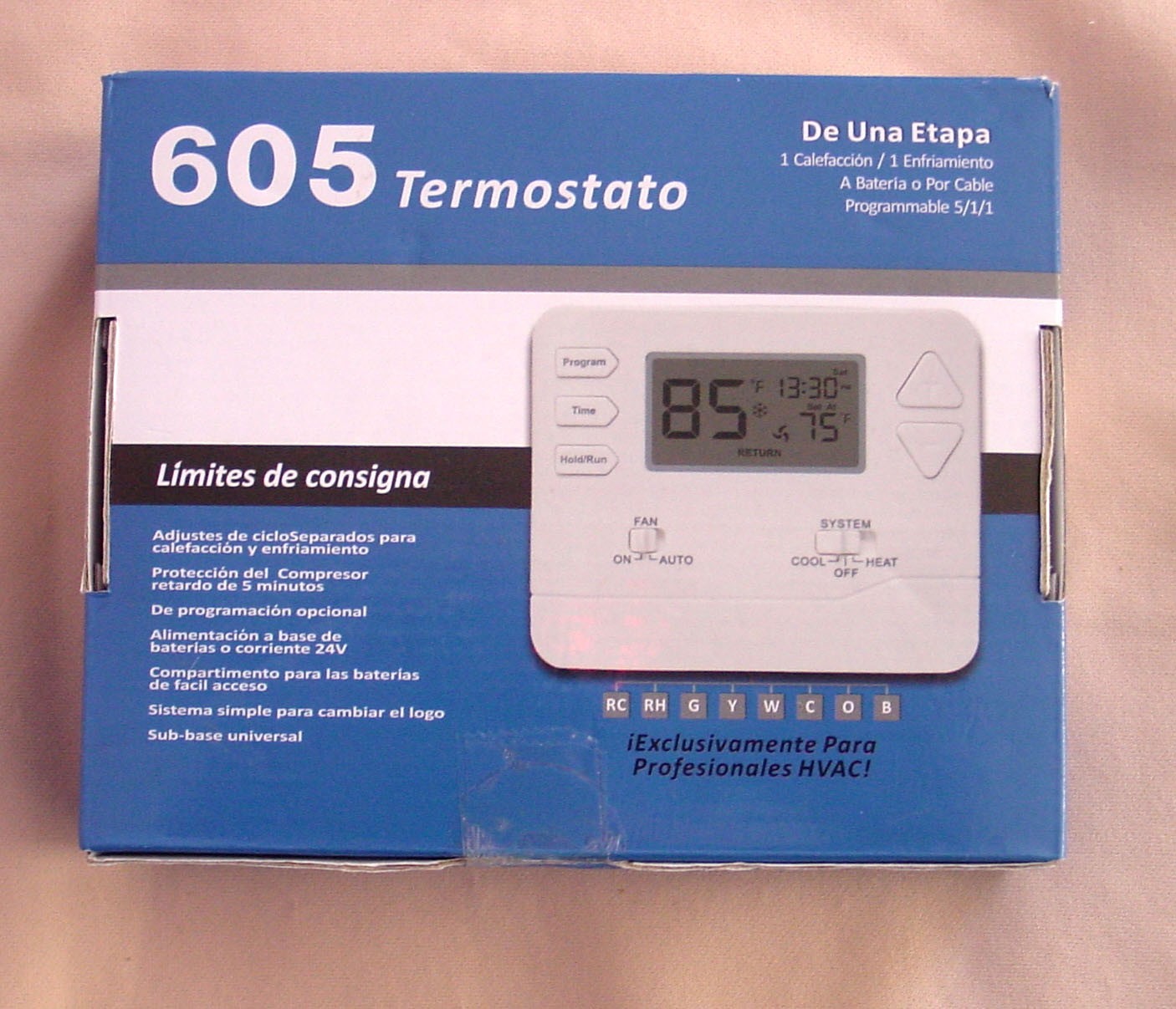 New Programmable 605 Thermostat for Home Conventional Single-Stage Systems