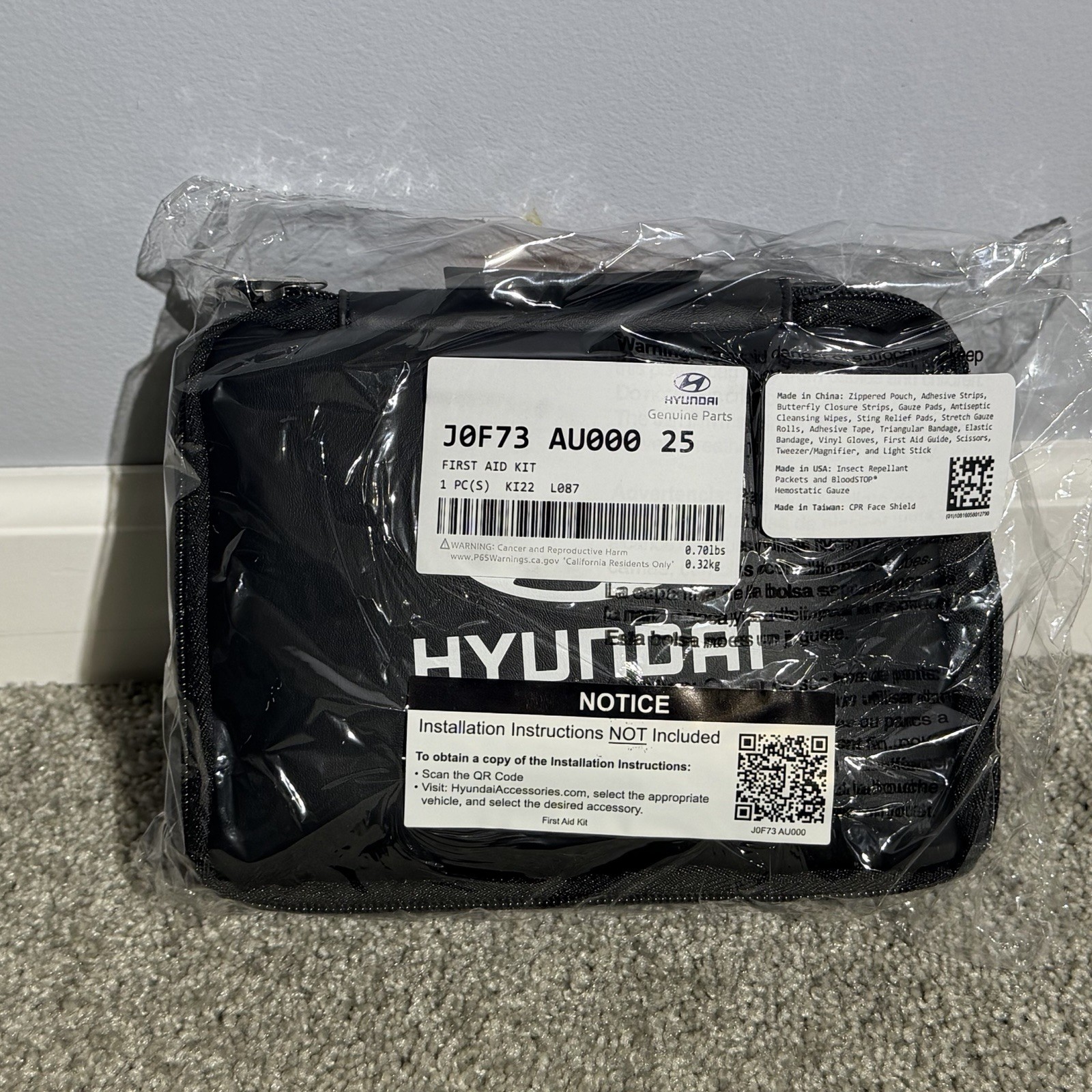 OEM Hyundai First Aid Kit J0F73-AU000 2025 Brand New Sealed Genuine Hyundai OEM