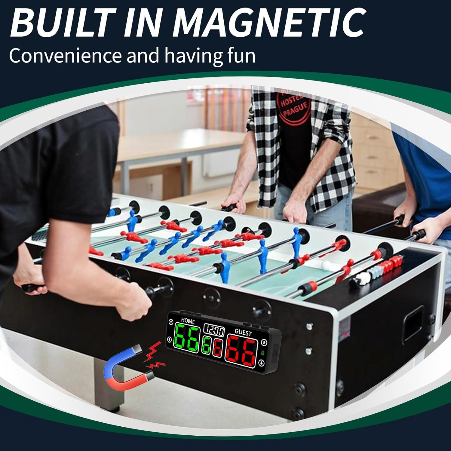 Upgraded Digital Scoreboard with Timer, Mini Magnetic Electronic Scoreboard, LED