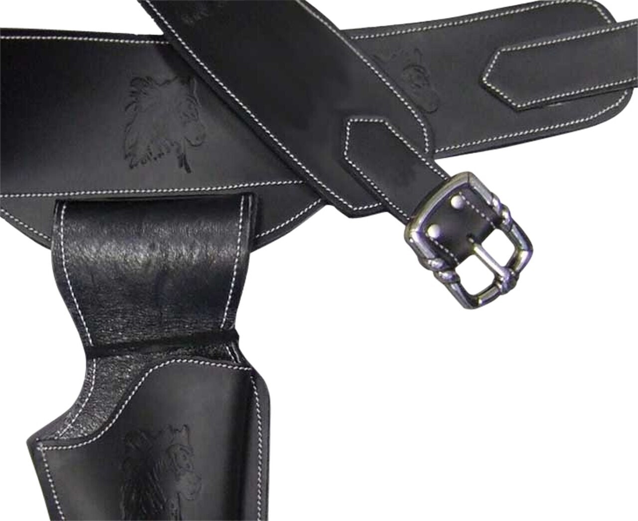 Western Single Rig Fast Draw Leather Holster with Dummy Bullets for M1873 guns