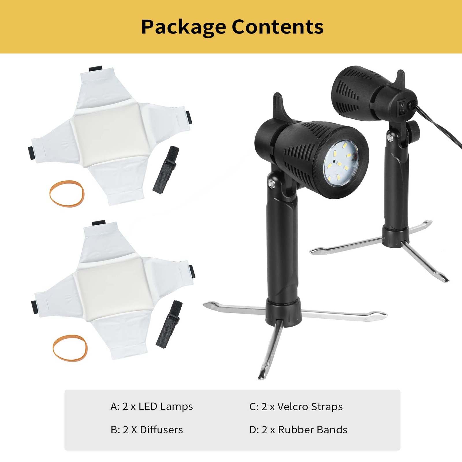 Mini Softbox Photography Lighting Kit, Portable 4x4.8in Continuous Lighting L...