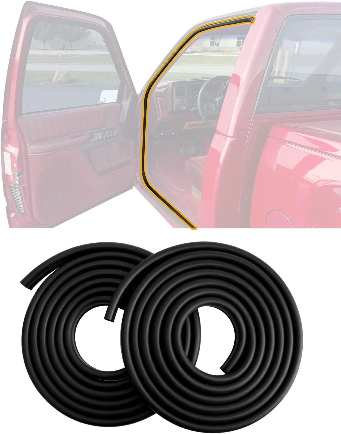 Door Seal Weatherstrip, Compatible with 1988-2000 Chevy GMC C1500 C2500 C3500..