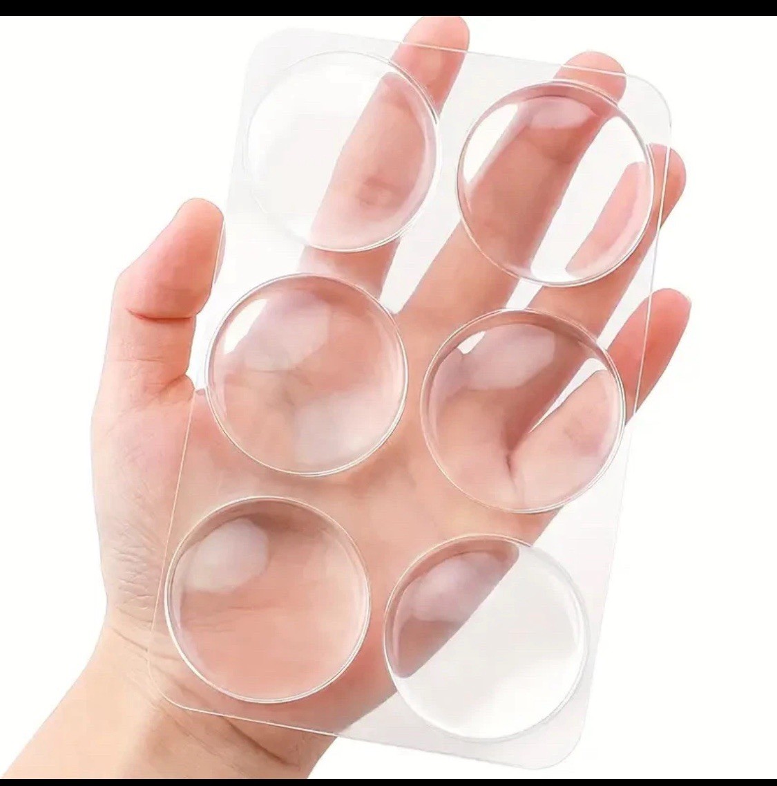 6pc Set of Rubber Door Knob Bumpers Pads Clear Door Dome Self Adhesive Safety