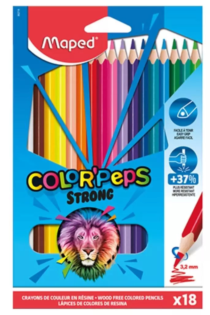 3154148627180 Kredki Colorpeps Strong trójkątne 18 kol MAPED Maped