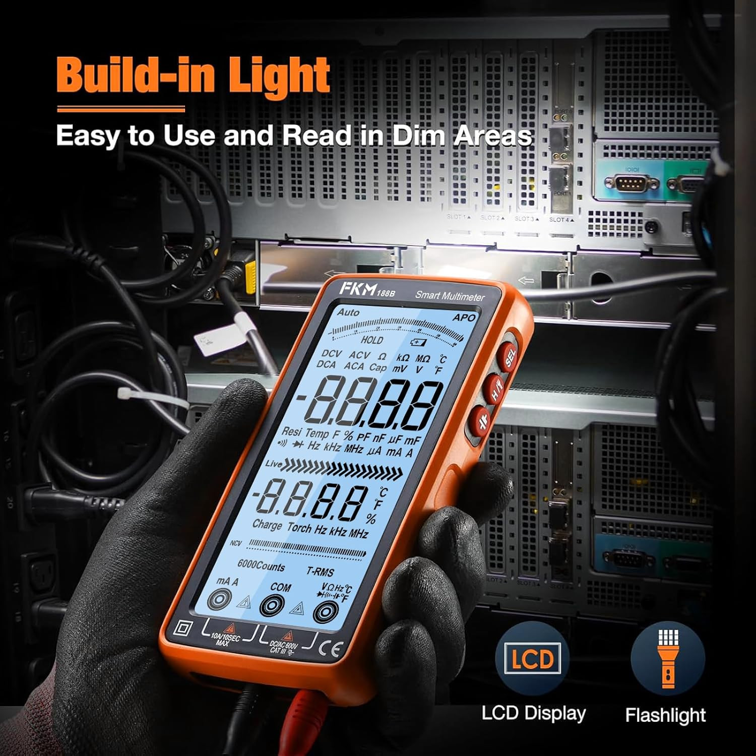 Rechargeable Digital Multimeter Tester Auto-Ranging TRMS 6000 Counts | Smart Vol