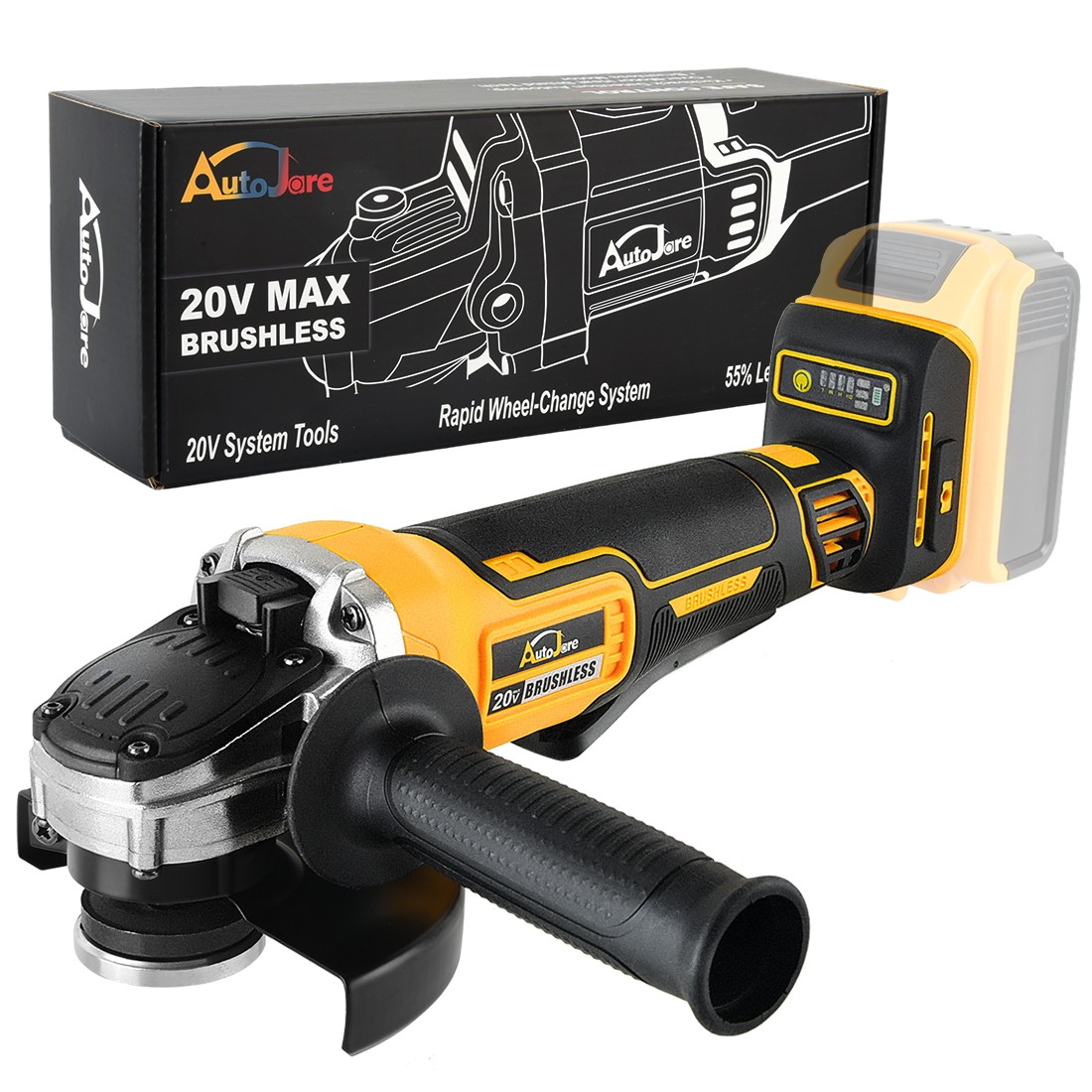 For Dewalt DCB206 125mm Brushless Cordless Angle Grinder 20V Cutting Tool