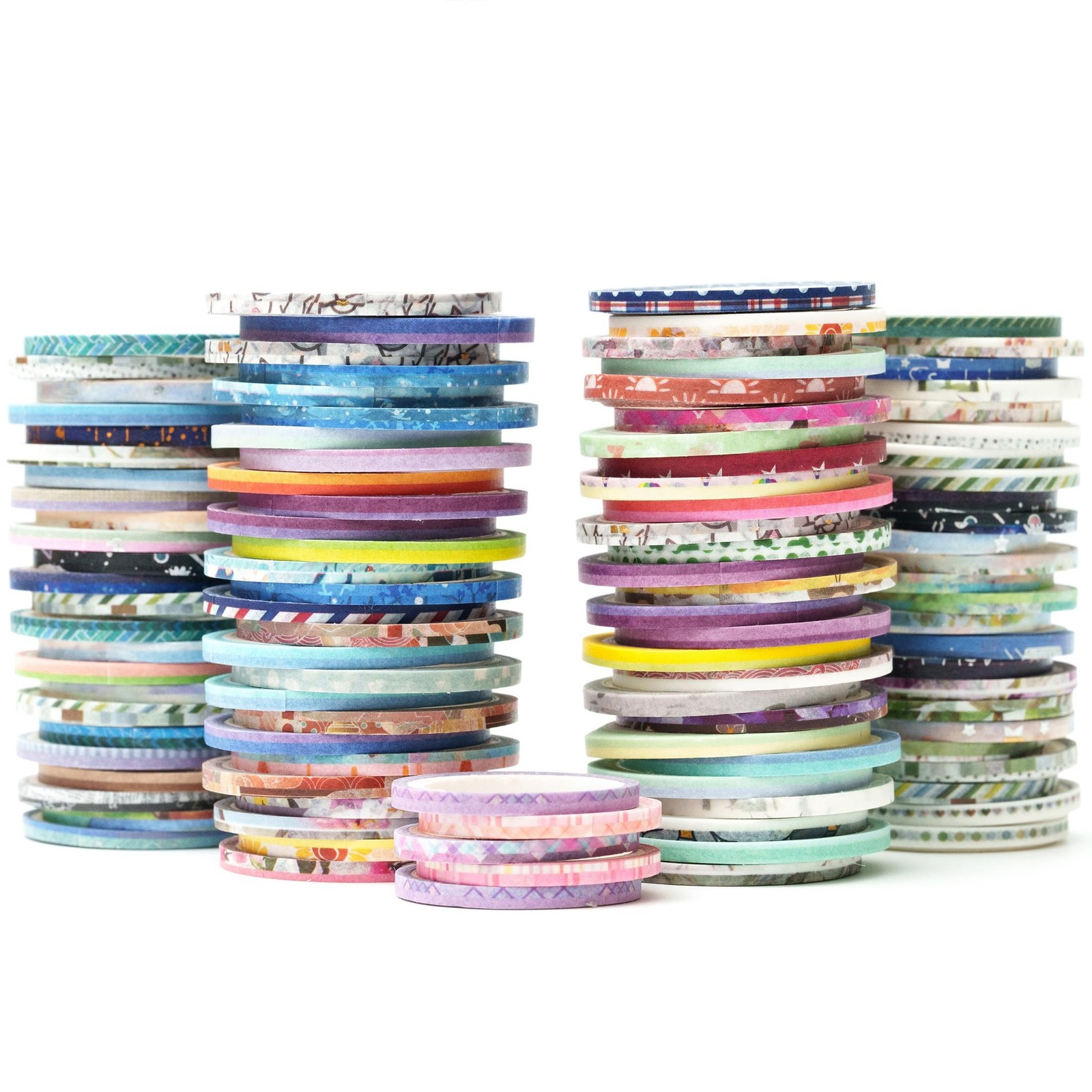 Exrta Slim Washi Tape Set Random Patterns 80 Rolls+ Bundle Printed Super Skin...