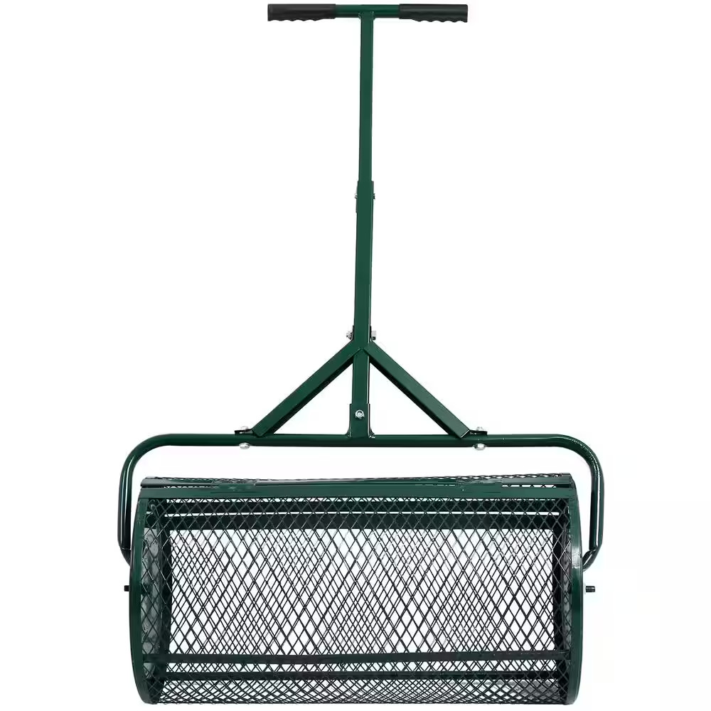 24 In. Peat Moss Spreader, Compost Spreader Metal Mesh, T Shaped Handle for Plan