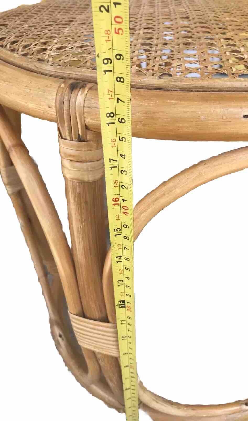 Mid Century RATTAN CANE STOOL Side Table Boho Chic Stool CLASSIC Design💕