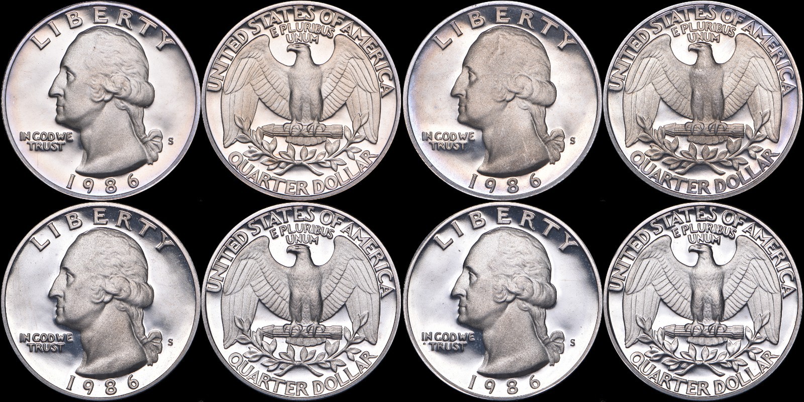 1986 S Washington Quarter CLAD Proof GEM BU DCAM (1) From Proof Sets