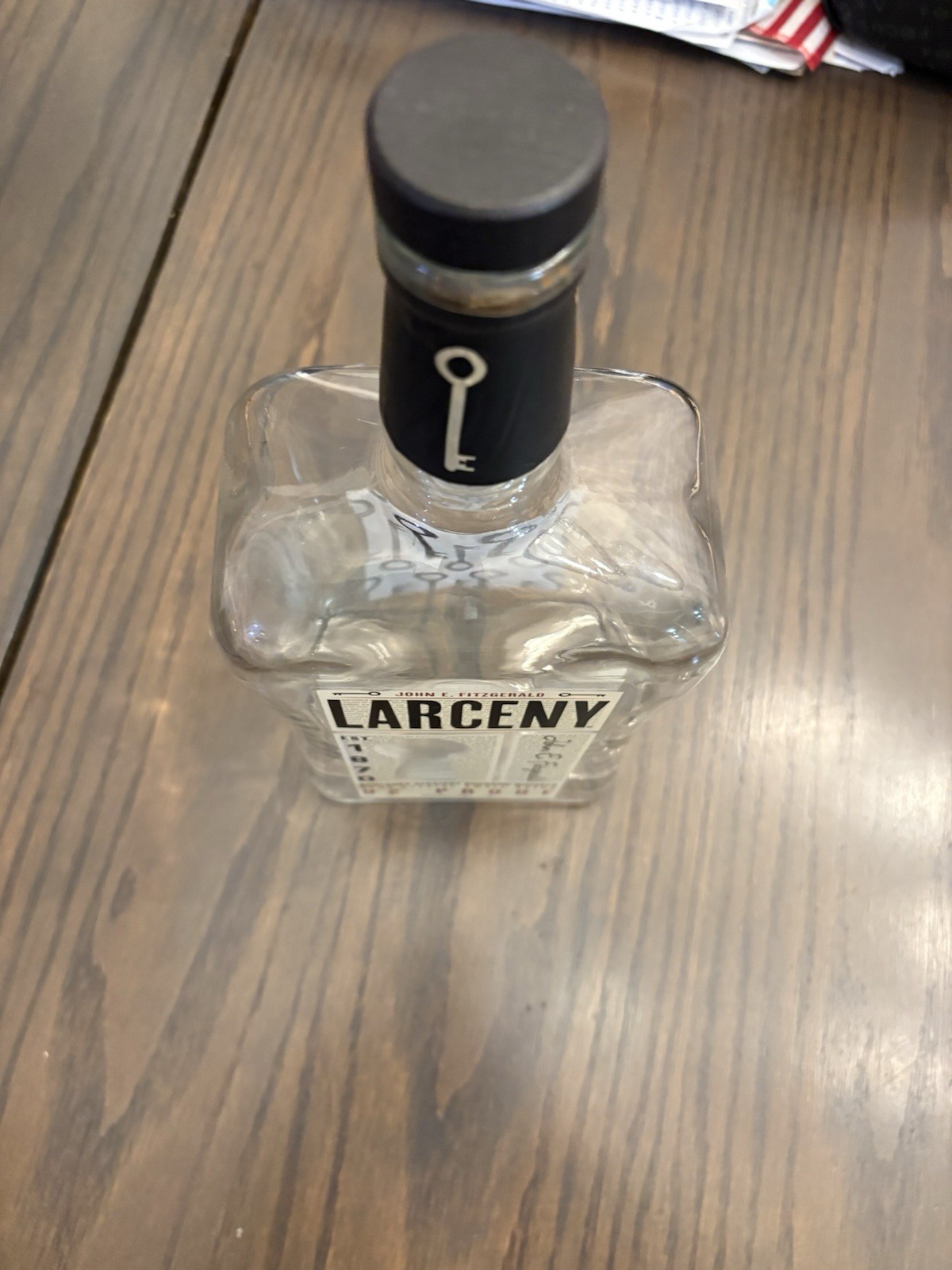 John E Fitzgerald Larceny Kentucky Bourbon 1.75 Liter - Empty Unwashed Bottle