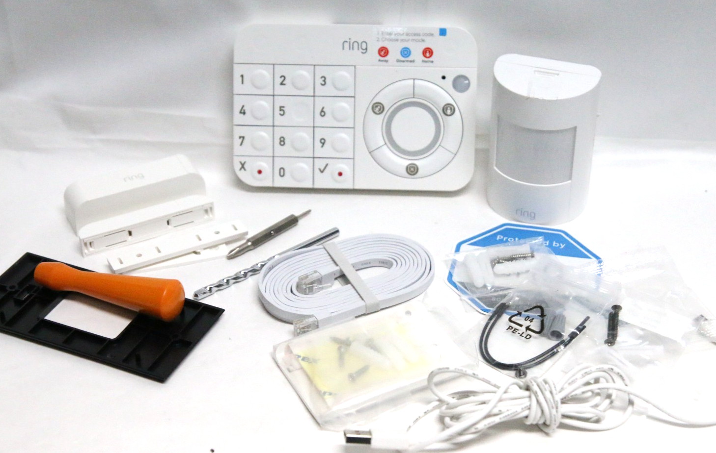 Ring Alarm Keypad 4AK1S70EN0 & Ring Motion detector & Accessories -Not tested