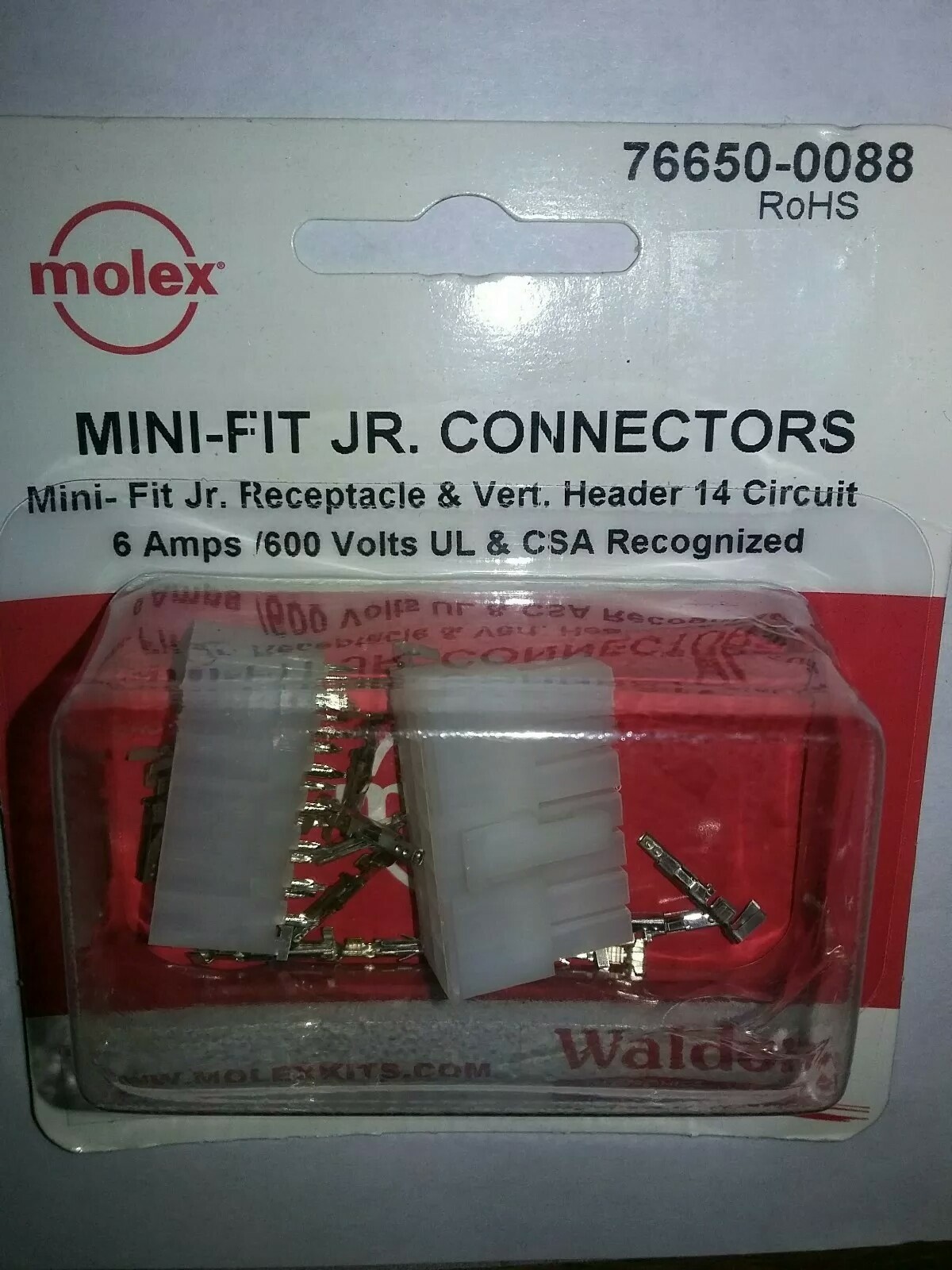 Molex/Waldom 76650-0088 Mini-Fit JR.         14 Circuit 6 Amps 600 V 18 -24 AWG