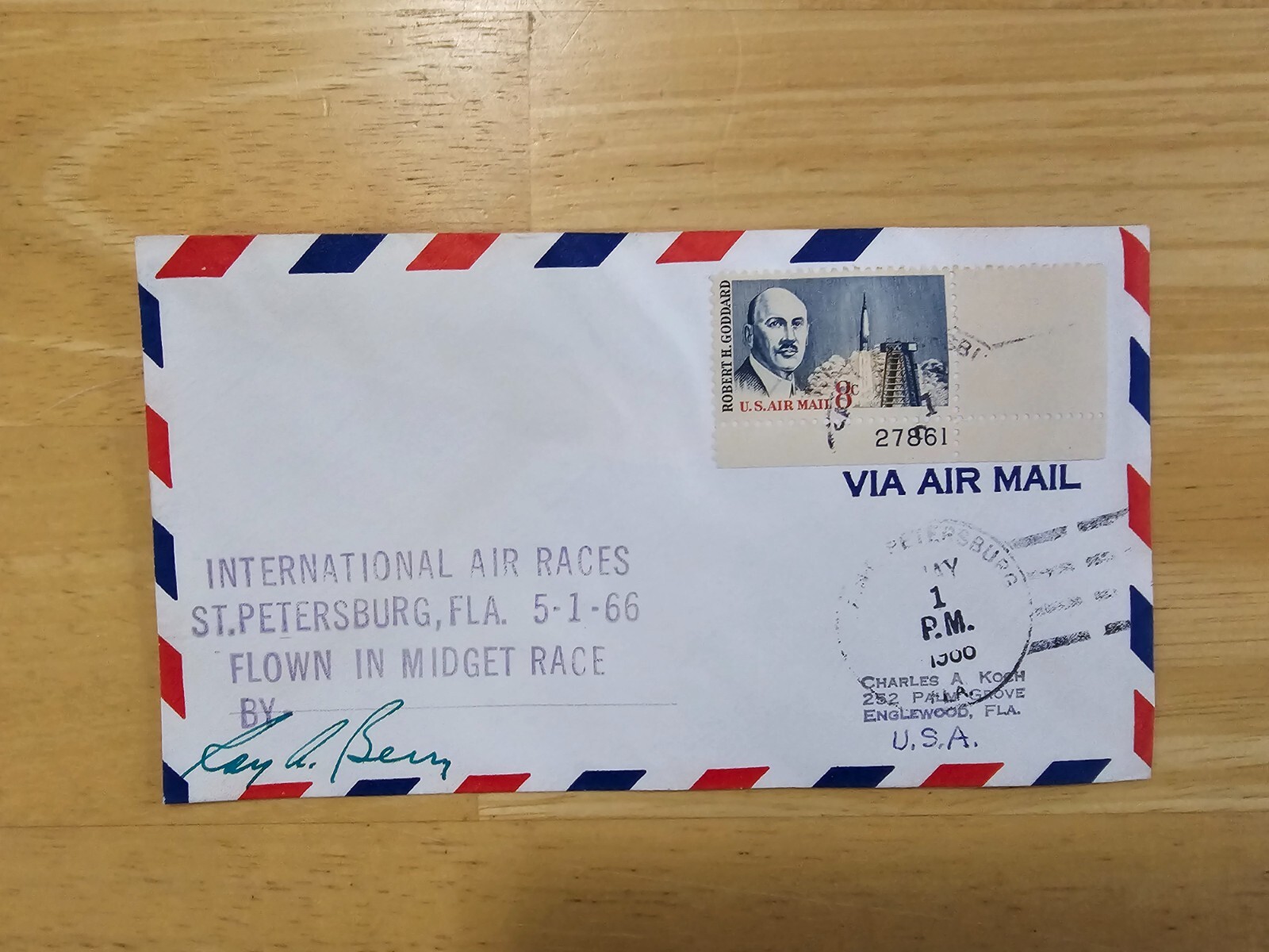 INTERNATIONAL AIR RACES ST.PETERSBURG FLA. FLOWN IN MIDGET RACE BY Roy A. Berry