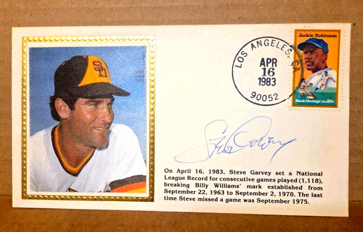 Steve Garvey Signed Cachet NL Record 1118 Games Played San Diego Padres W/COA