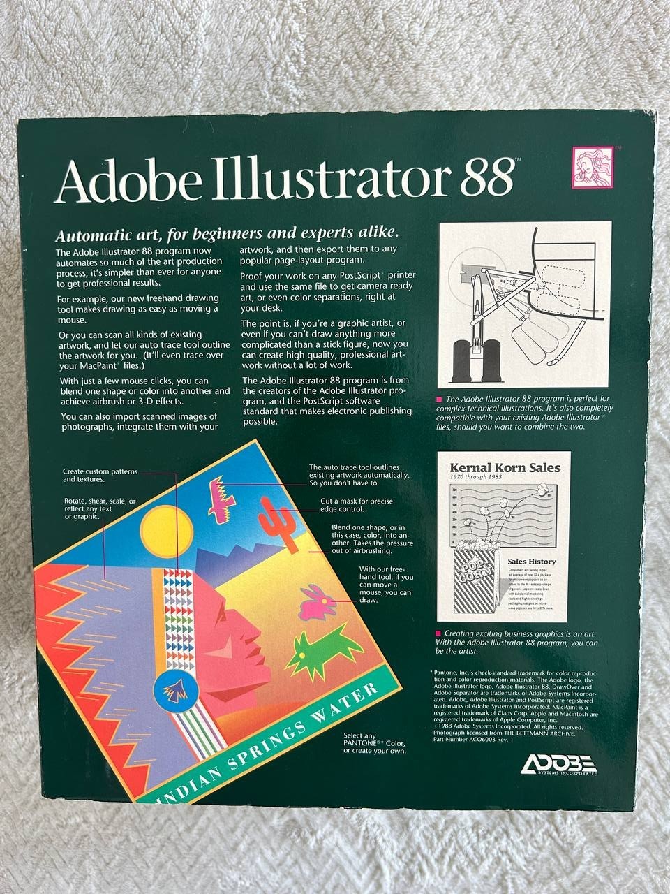 Adobe Illustrator 88. Vintage Apple Macintosh software 1987-1987 years