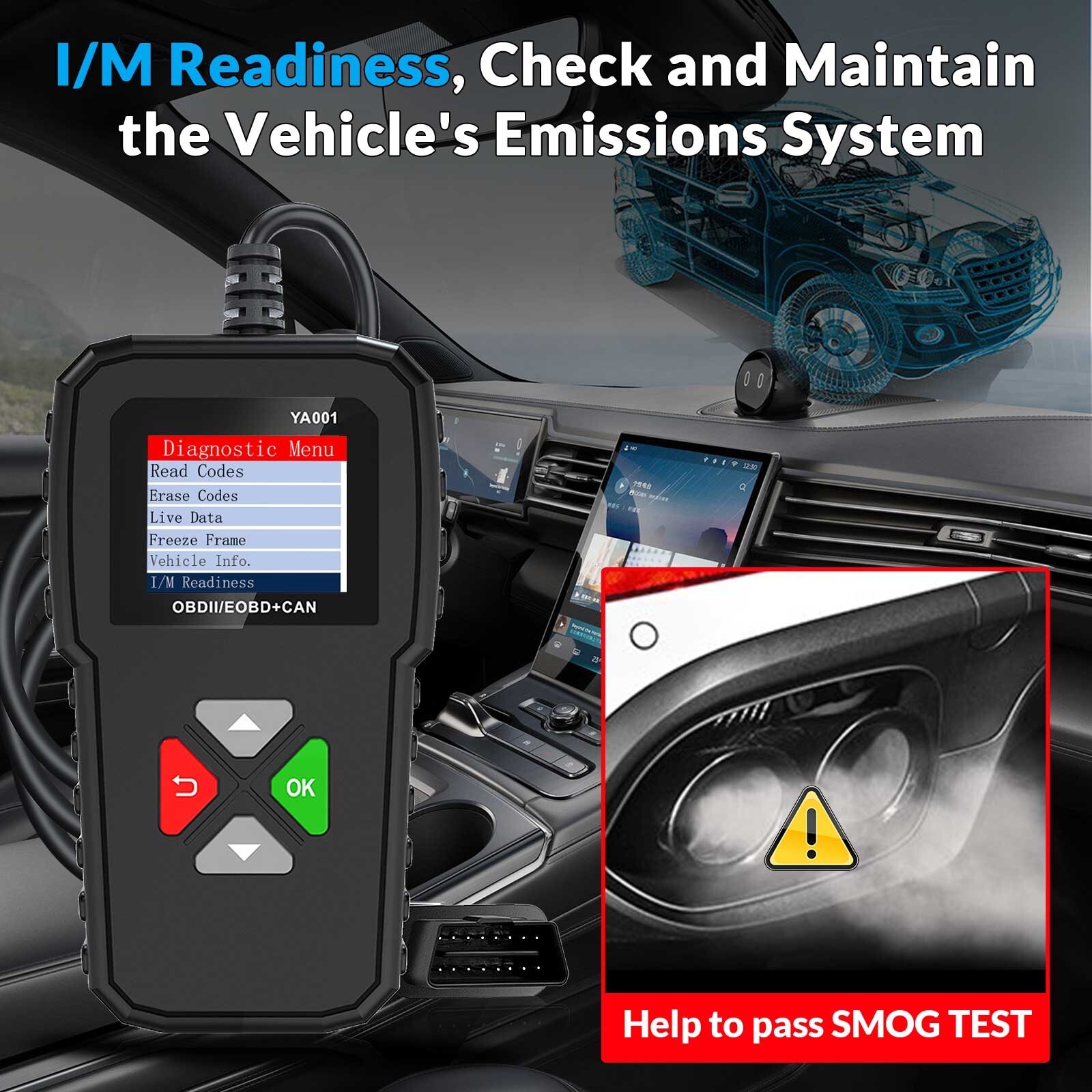2025 KINGBOLEN YA001 OBD2 Scanner Code Reader Check Engine Fault Diagnostic Tool