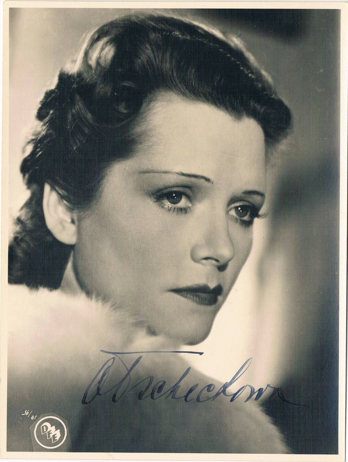 Olga Tschechowa 1897-1980 autograph signed 5"x7" Vintage photo German actress
