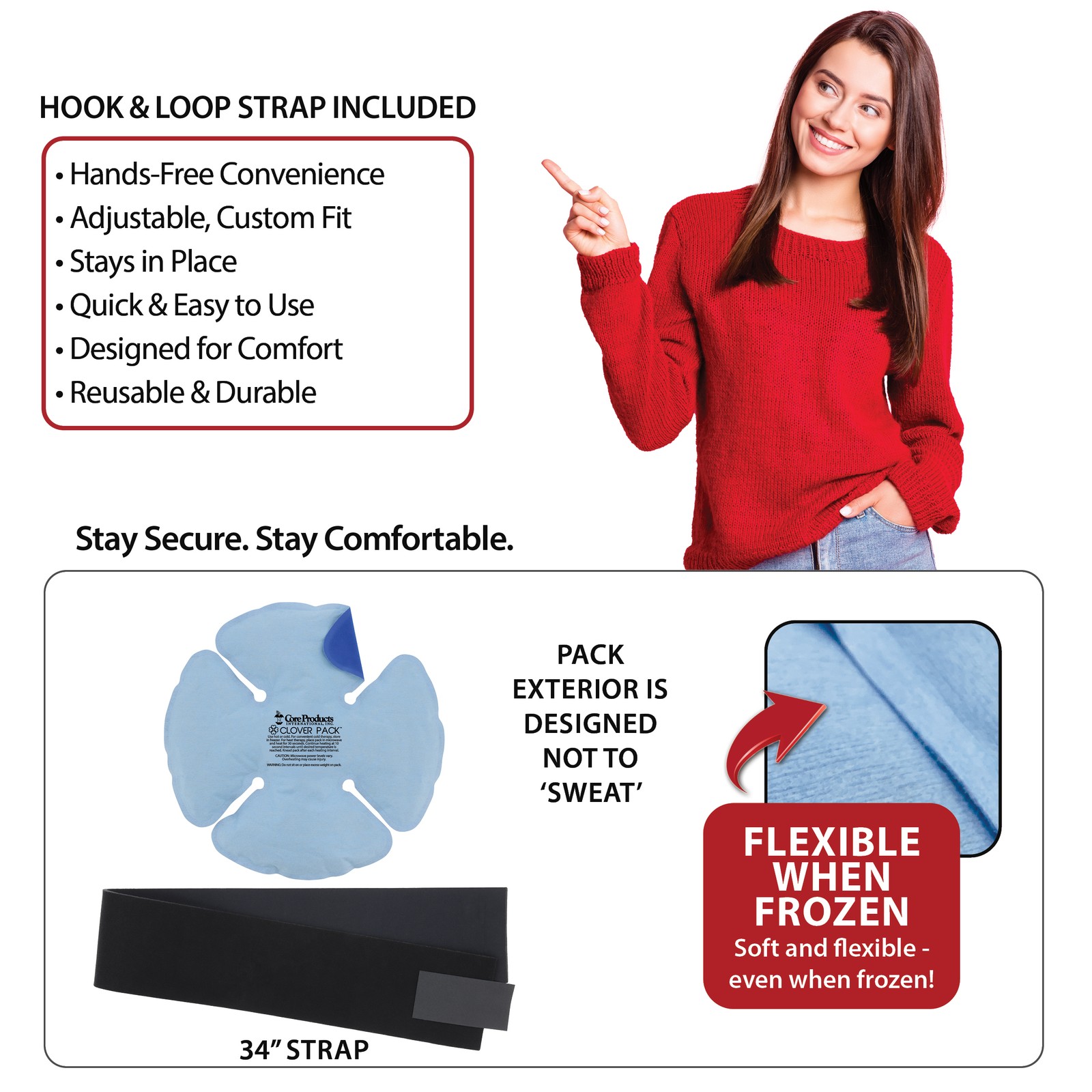 Dual Comfort Clover Pack – Reusable Hot & Cold Therapy Pack with Compression