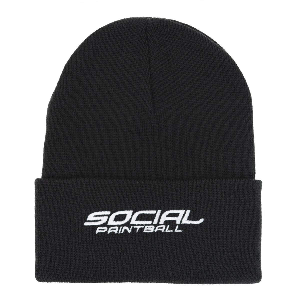 Social Paintball Gear Classic Soft Beanie BLACK Headwear NEW Protection