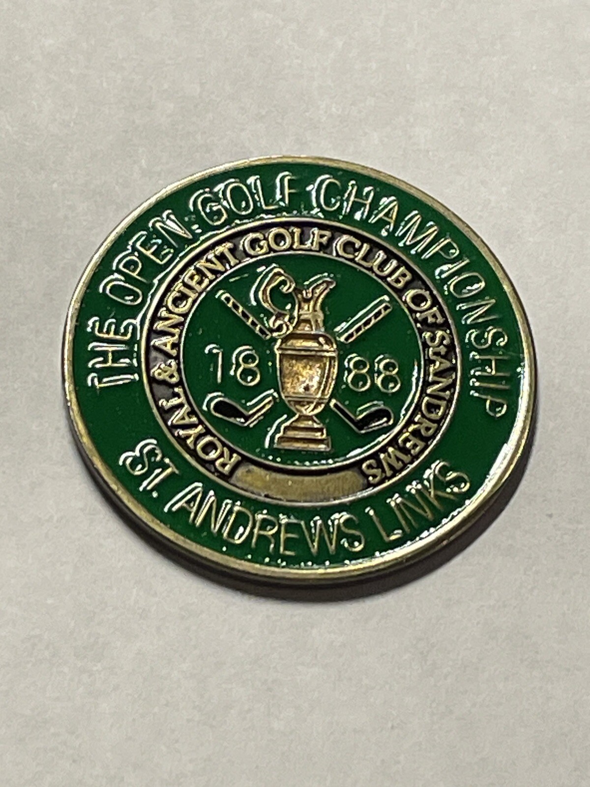 Rare 1888 Open Championship 1" Coin Style Golf Marker - St. Andrews Old Course