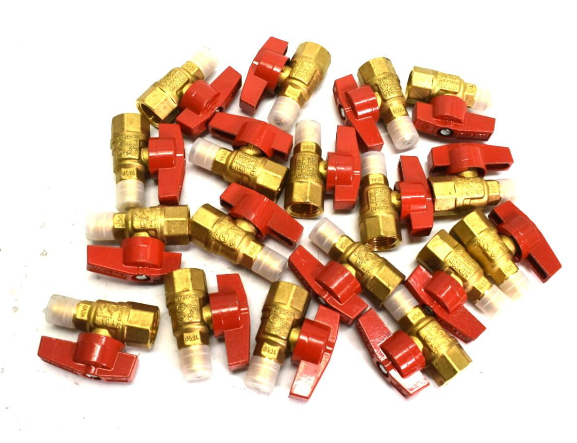 Gas Ball Shut Off Brass Valves 1/2” 150 WSP 400 WOG CW17N 1/2 PSIG 5G 18 Piece