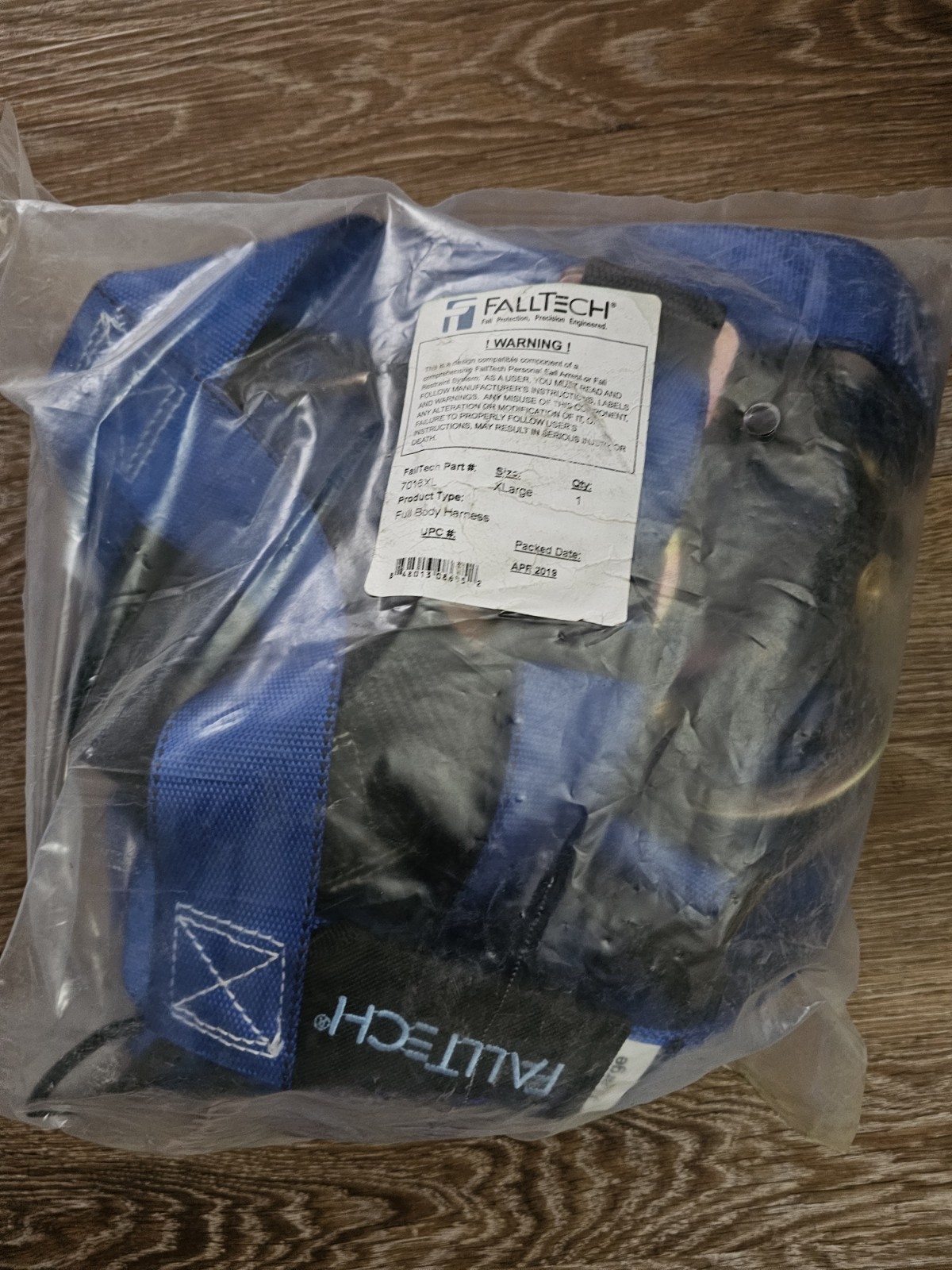 Falltech 7018 XL Contractor Full Body Harness Size: XL Blue